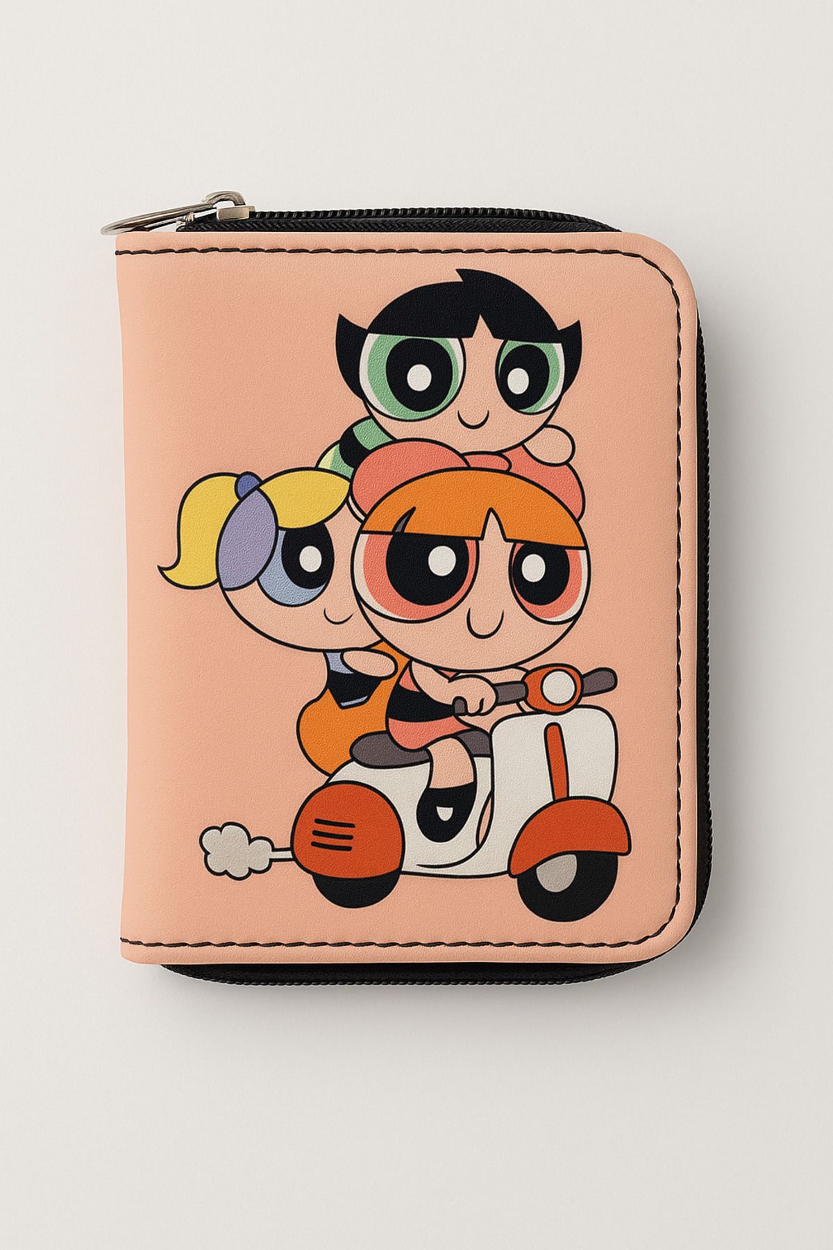 facnspt Powerpuff Girls Temalı Fermuarlı Cüzdan – Sevimli ve Renkli Tasarım