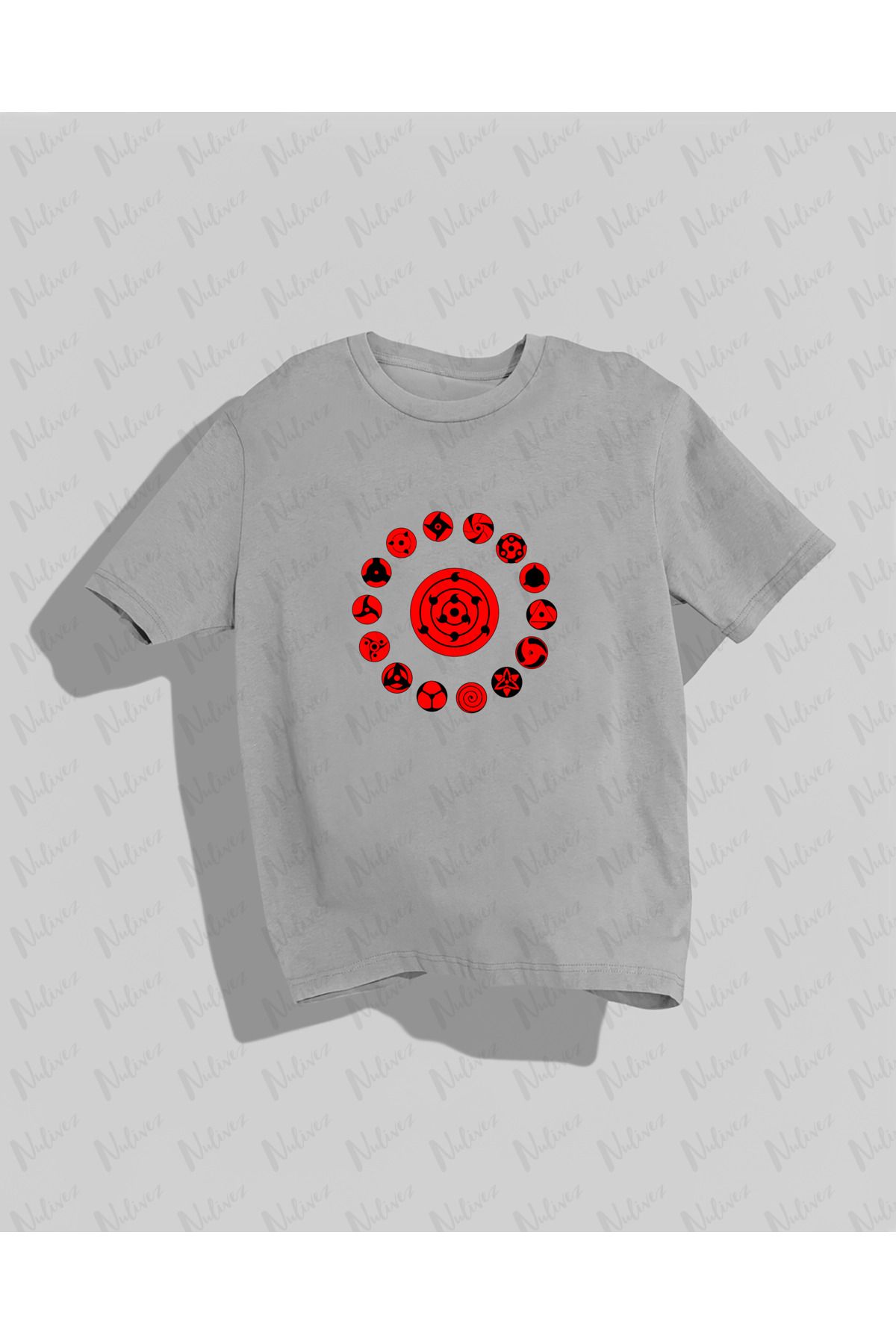 Nulivez NARUTO Tasarımı Baskılı Yüksek Kalite Kompakt Unisex Oversize T-Shirt