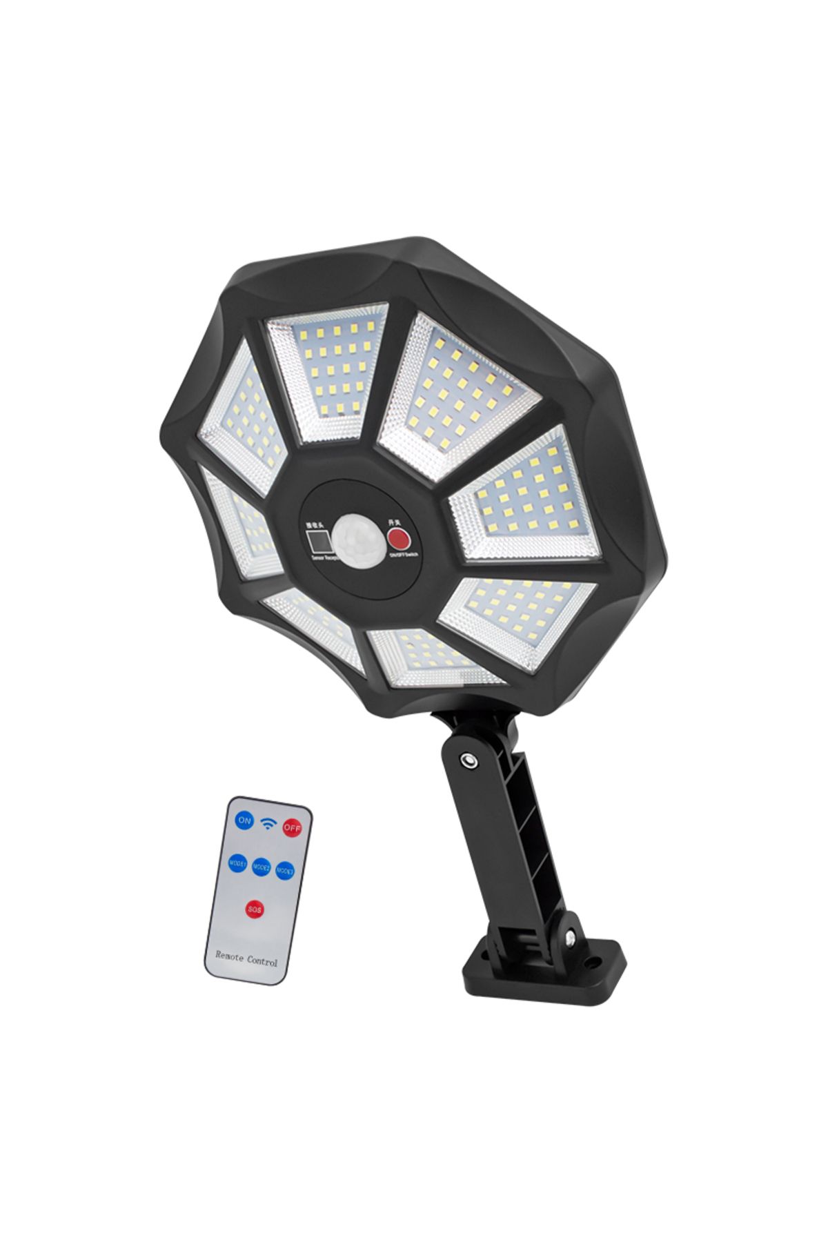 Go İthalat ZB-168A KUMANDALI 3 KADEMELİ 168 SMD LEDLİ SENSÖRLÜ BEYAZ SOLAR AYDINLATMA (4928)