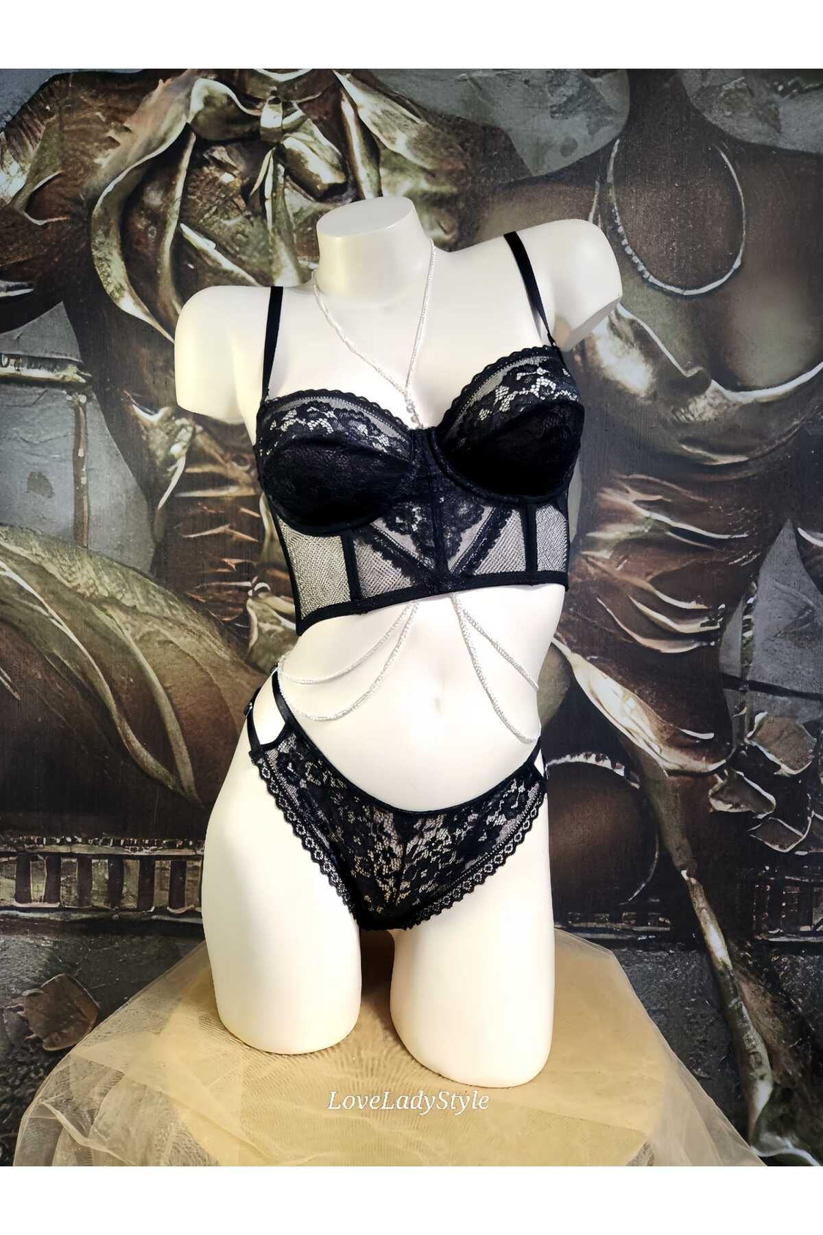 LoveLadyStyle Elegance Dantel Bustiyer Takım (WN-2500)