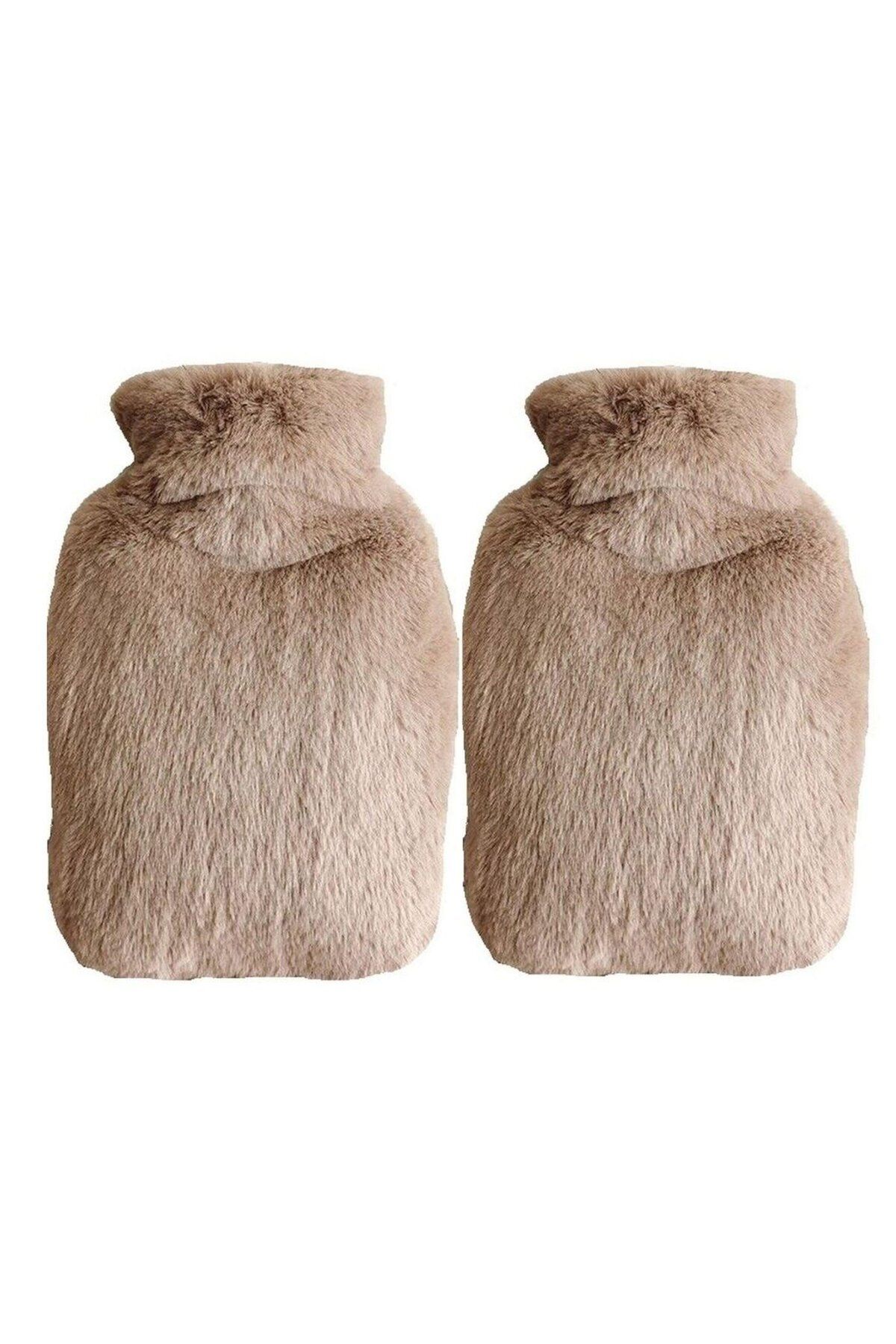 Sia SICAK SU TORBASI 2 ADET,YAN CEPLİ BEJ PELUŞ TERMOFOR 27x17x2cm 750ml