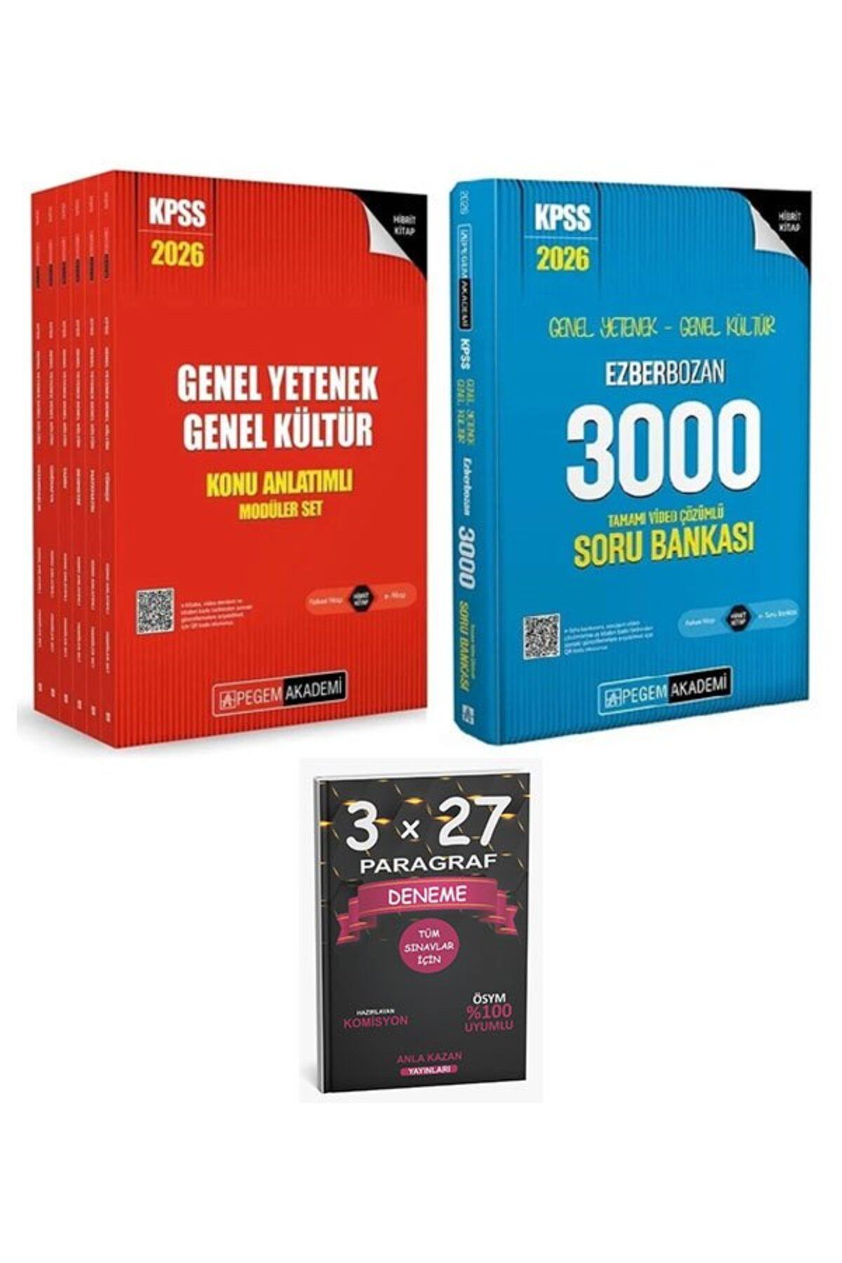 Anla Kazan Yayınları Pegem 2026 KPSS Genel Yetenek Genel Kültür Modüler Konu + Ezberbozan Soru Bankası 2 li Set
