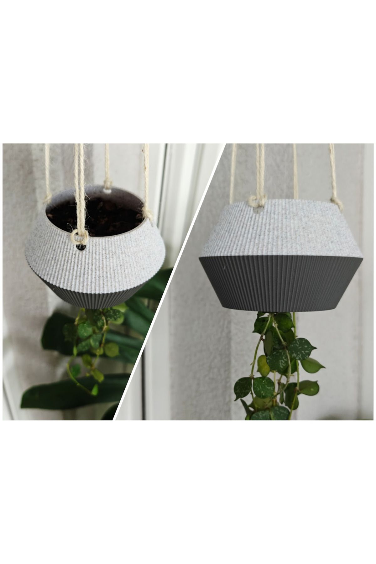 Home Modern Askılı Saksı | Minimal Beton Görünümlü Saksı