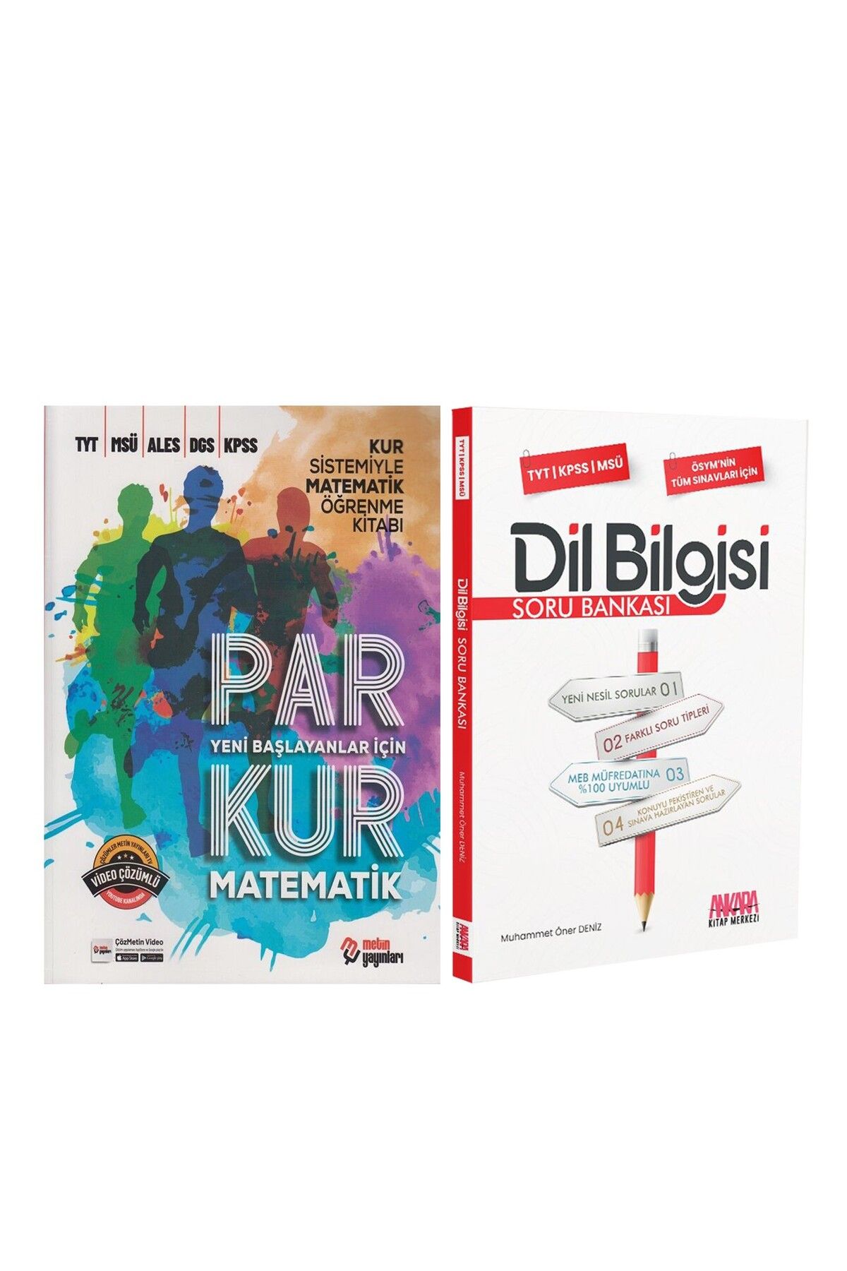 Ankara Kitap Merkezi Metin Yayınları TYT Parkur Matematik ve AKM Dil Bilgisi Soru Bankası Seti 2 Kitap