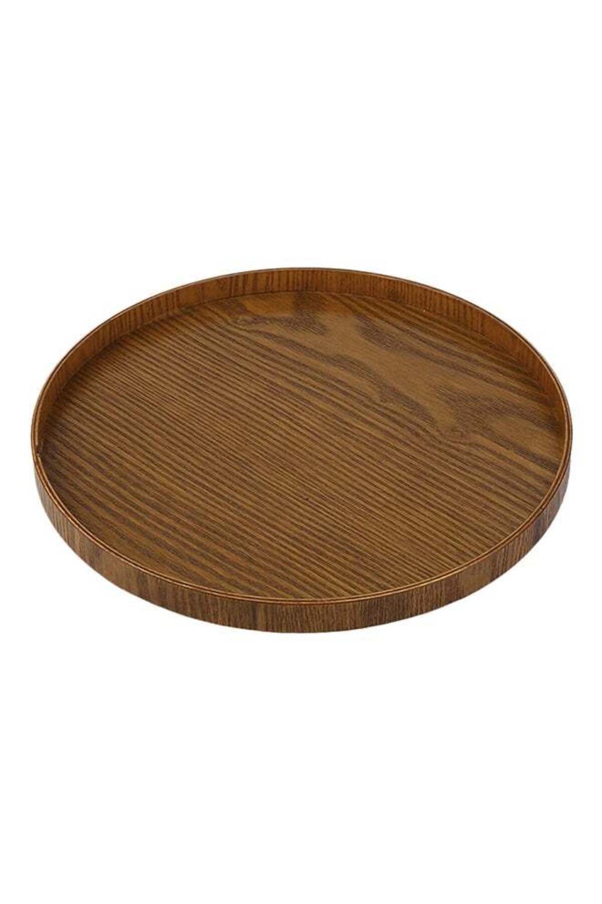 Primo Plus-Handmade Wooden Tea Serving Tray Brown 30x2x30 cm 1