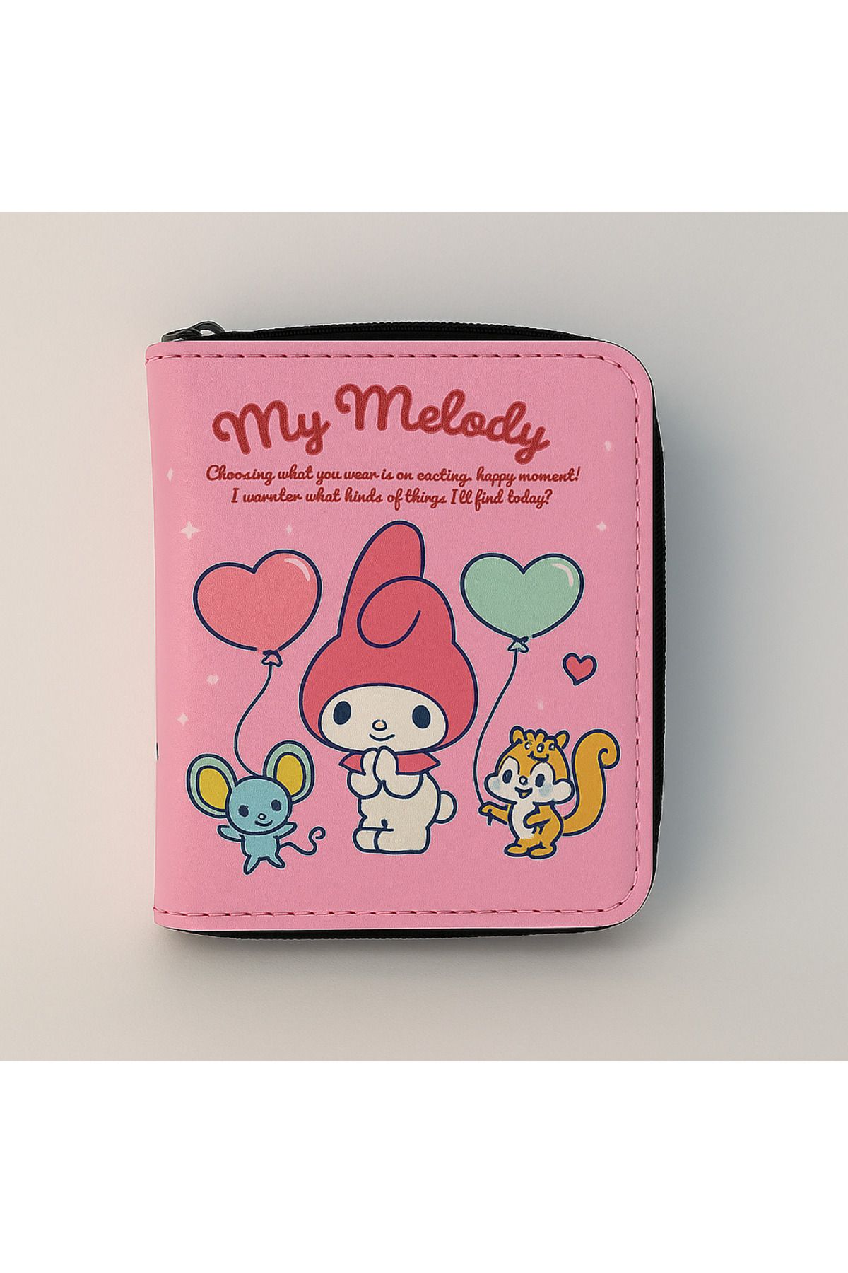 facnspt My Melody Temalı Fermuarlı Cüzdan – Tatlı ve Neşeli Tasarım
