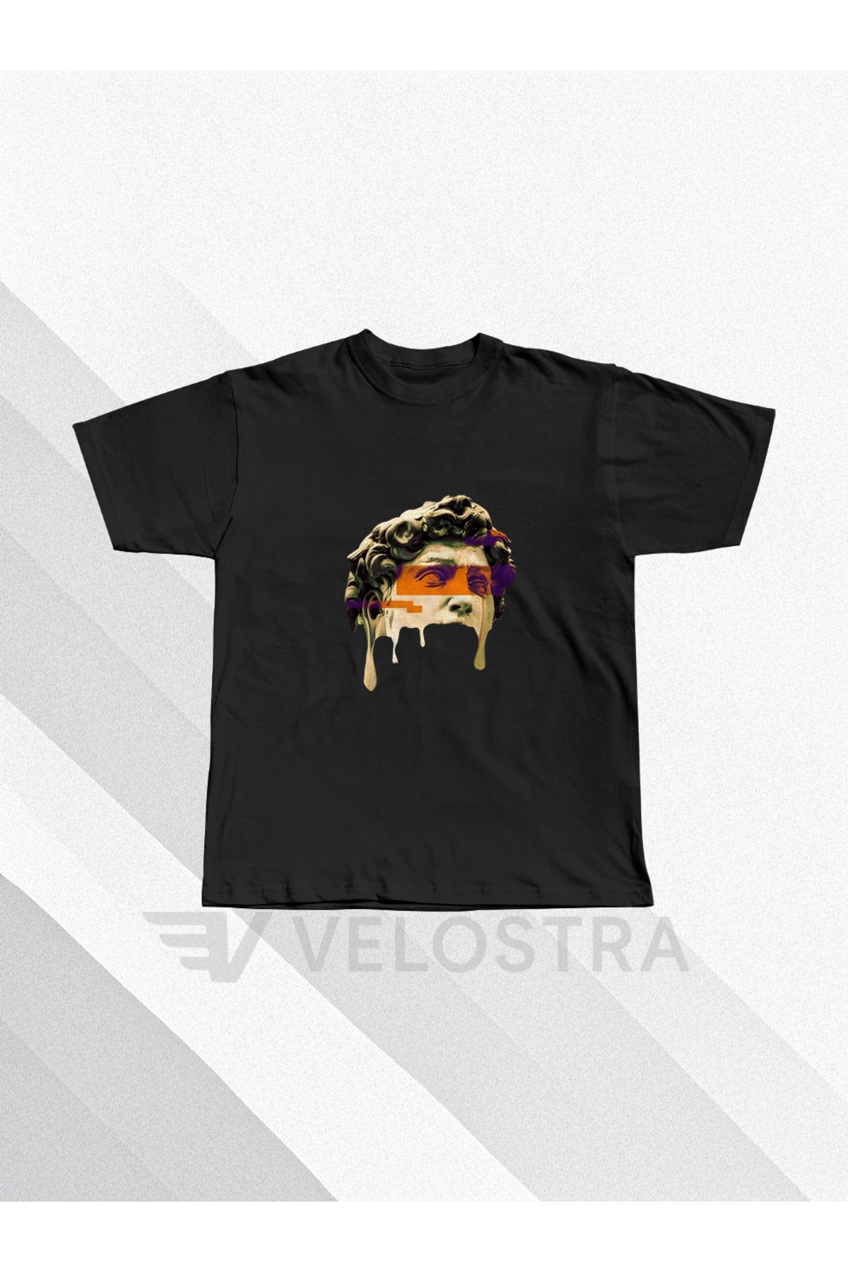 Velostra Unisex Michelangelo baskılı Penye, Oversize T-shirt