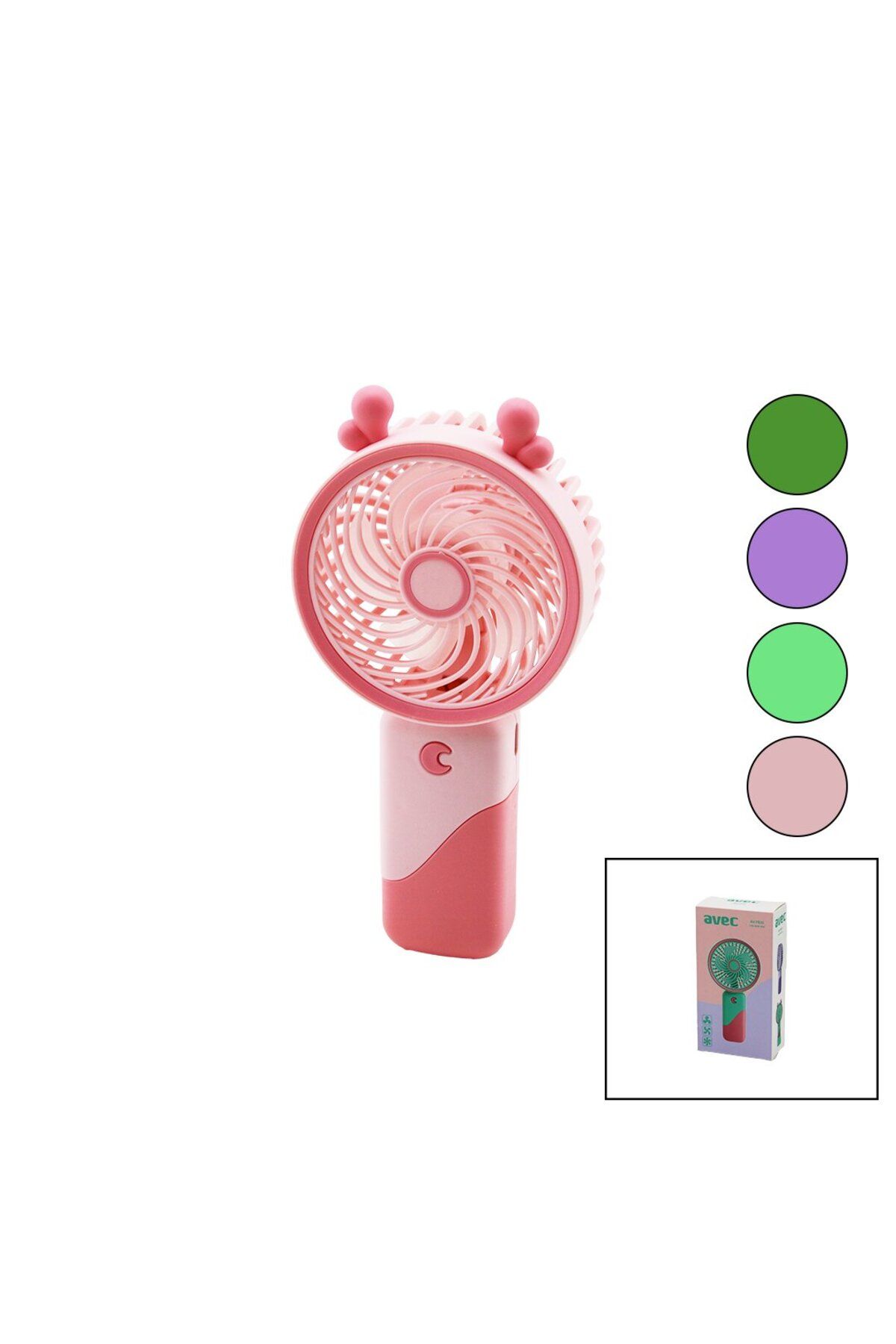 Go İthalat USB MİNİ FAN ÇAP=7.7CM - Y:15CM SABİT BAŞLIK=KULAKLI 3 KADEME HIZ IŞIKLI LASTİK KORDON BİL