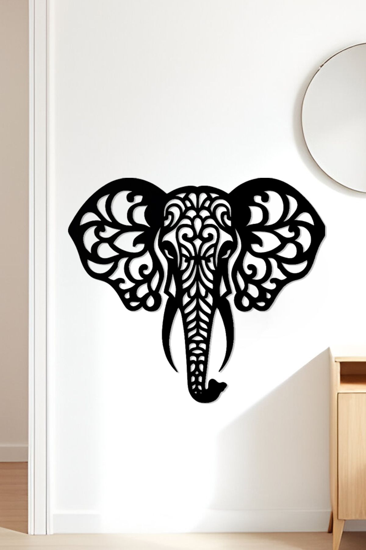 oalpo Mandala Fil Modern Dekoratif Tablo, Dolap, Duvar ve Kapı Üzerine Uygun, 3D Baskı, 20cm