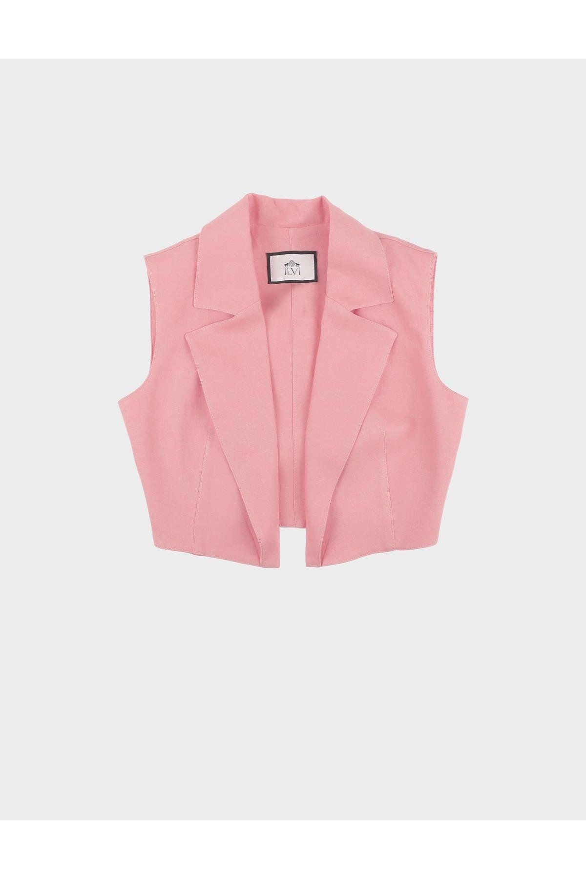 İLVİ Phila Keten Pembe Kadın Yelek