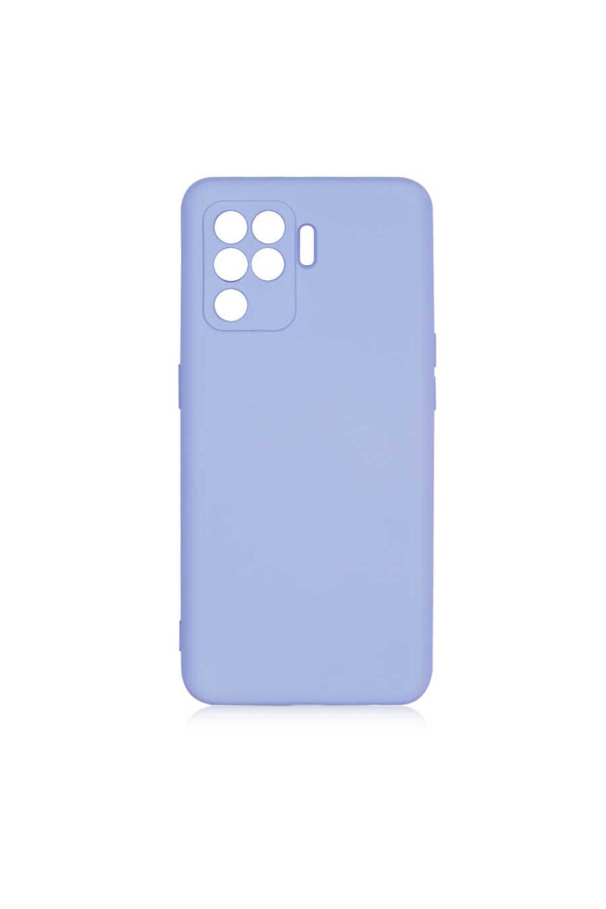Nevarium Reno 5 Lite Kılıf Lansman İçi Kadife Kamera Korumalı Mara Silikon Kılıf - Lila