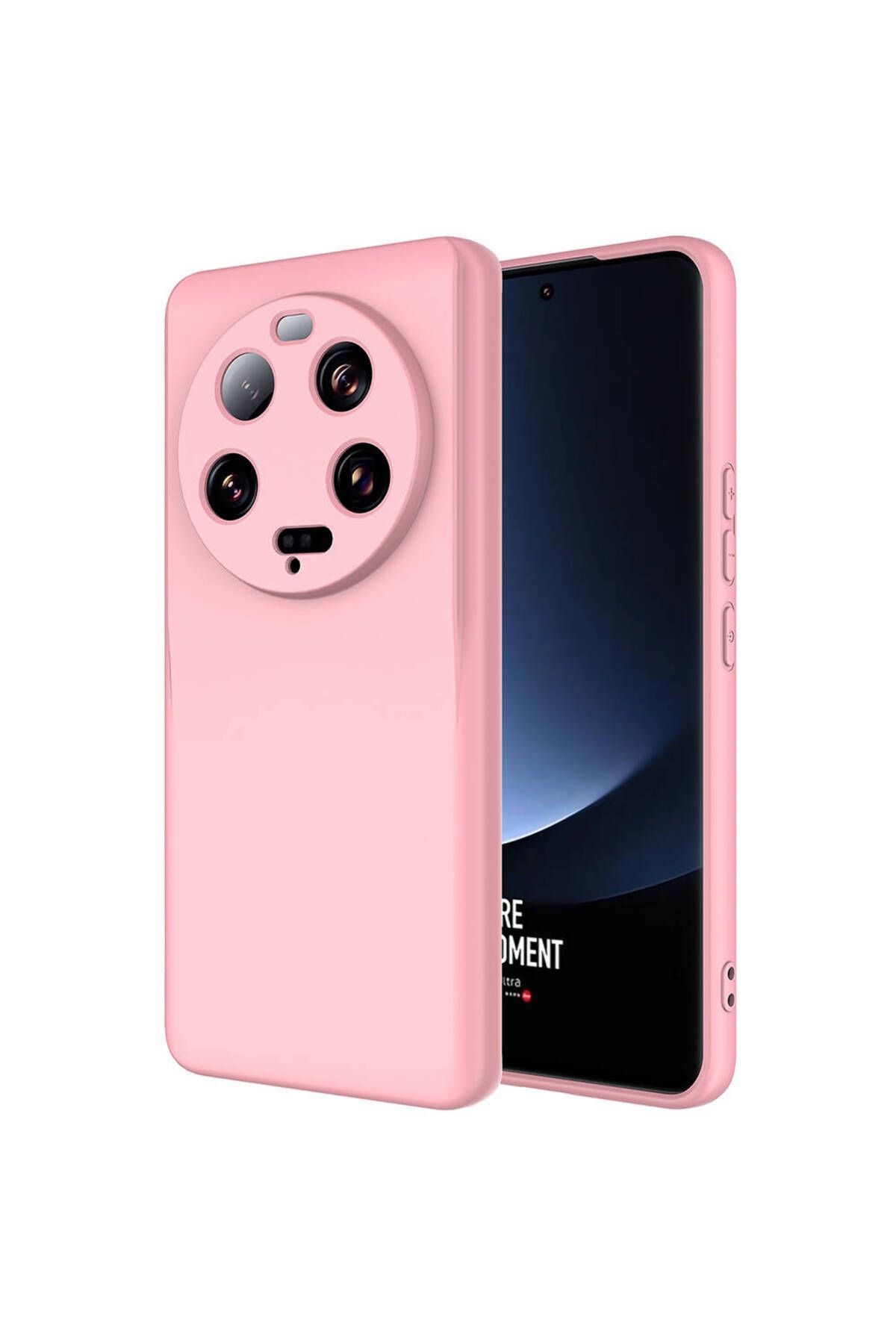 Nevarium Mi 13 Ultra Kılıf Lansman İçi Kadife Kamera Korumalı Mara Silikon Kılıf - Pembe Açık