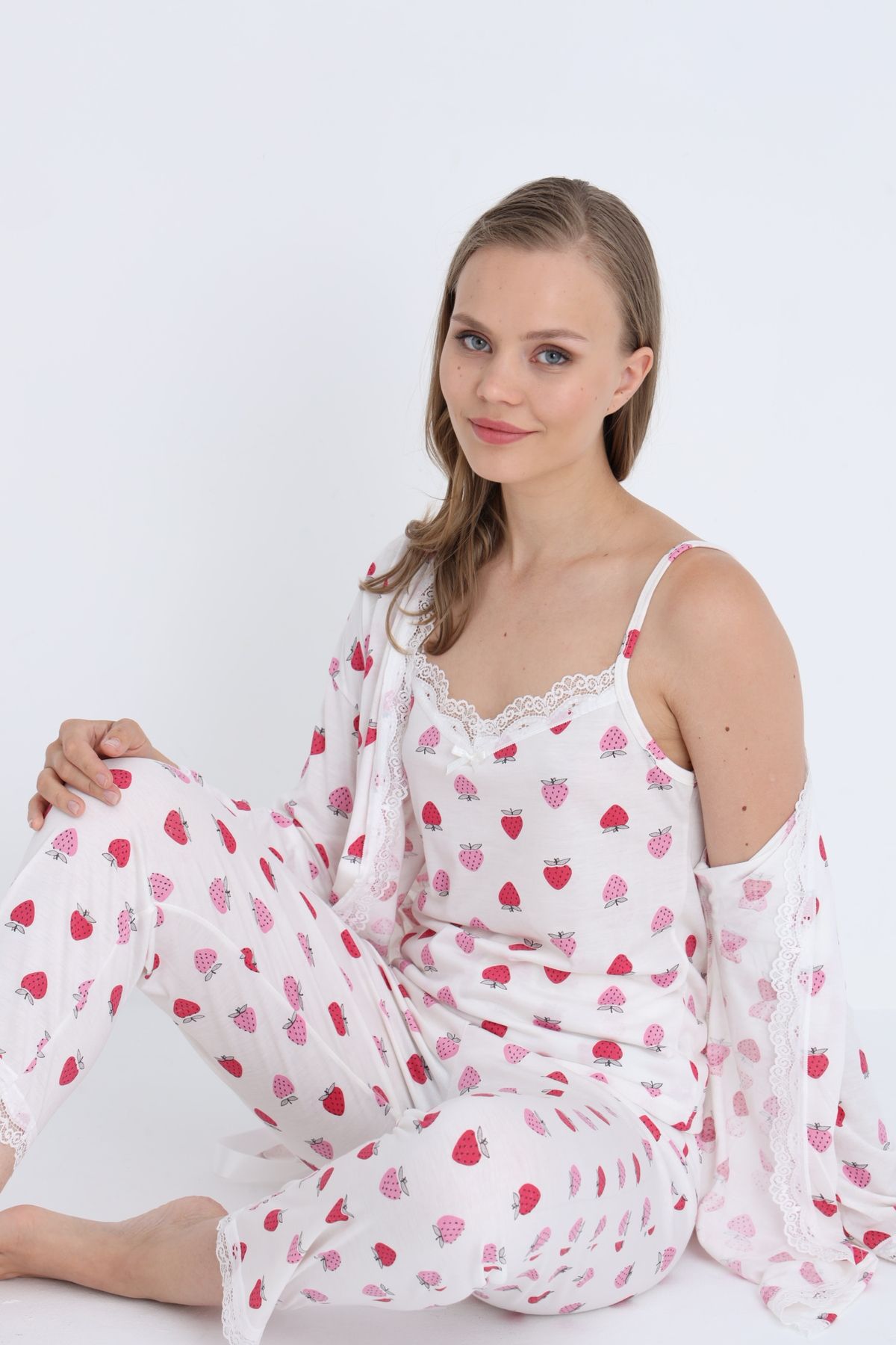 STELLAPİNK Kadın Likralı Pijama Takımı