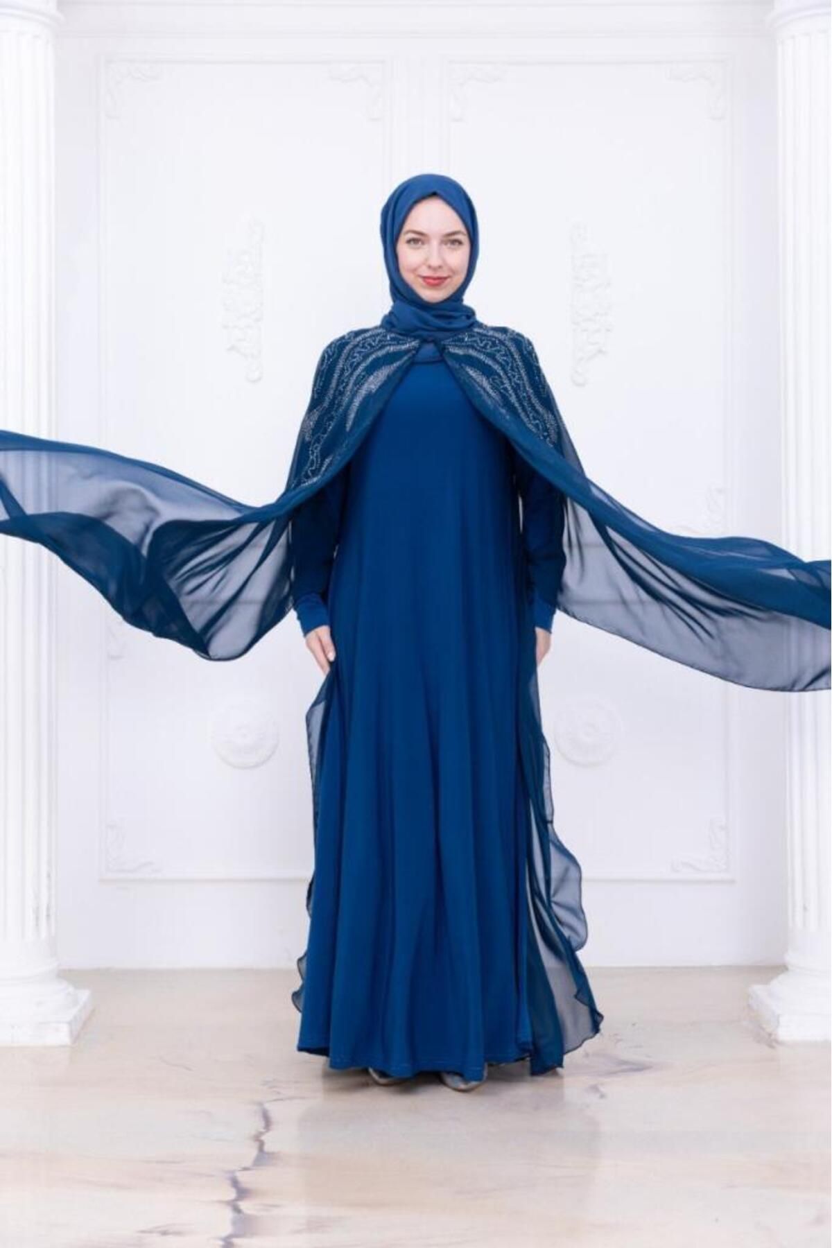 Tebrikler tekstil kadın şık 2 parçalı kaftan model 4467