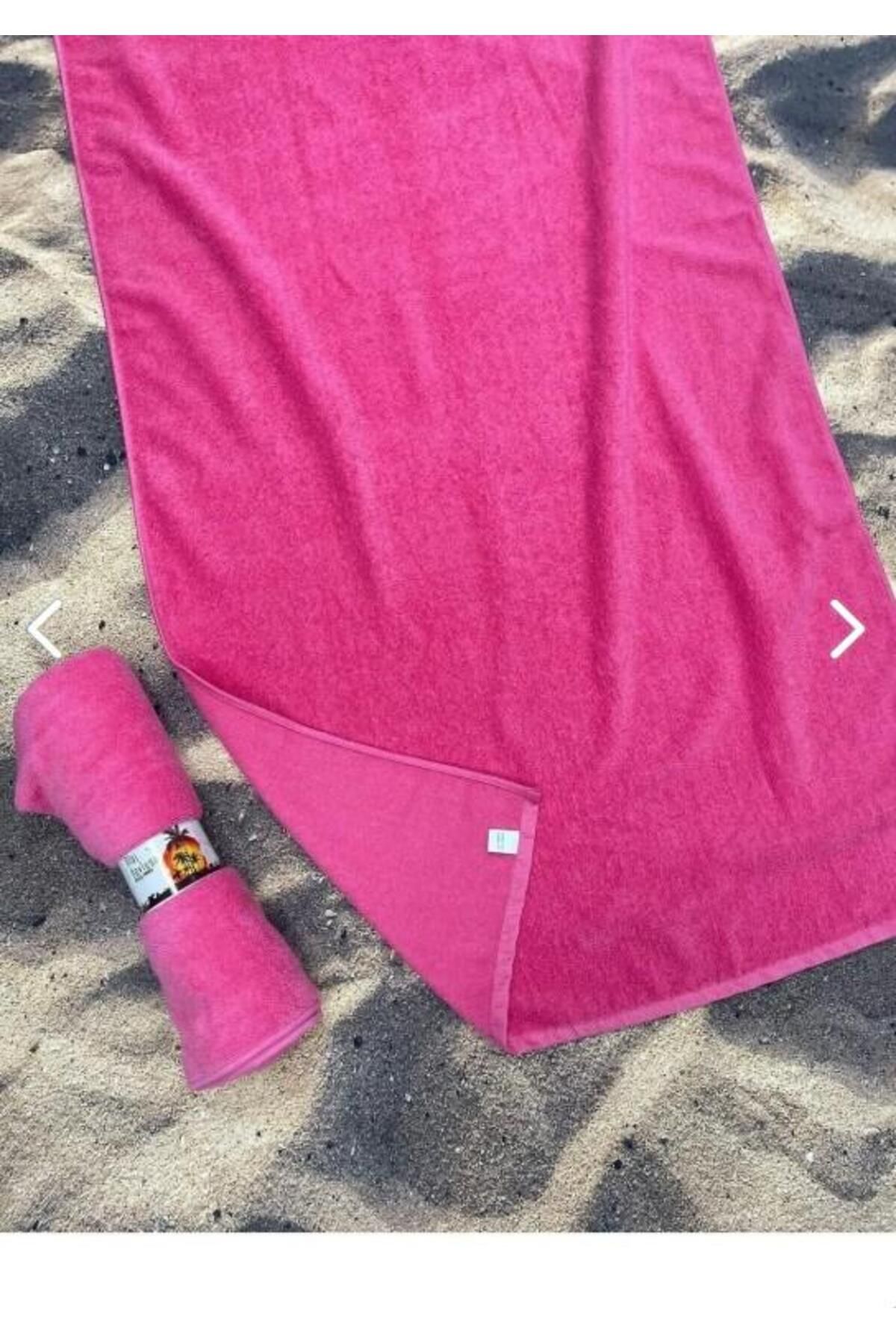 Miami Beach Pembe Mikrofiber Plaj Ve Banyo Havlusu - Hafif (75X150) 0080P