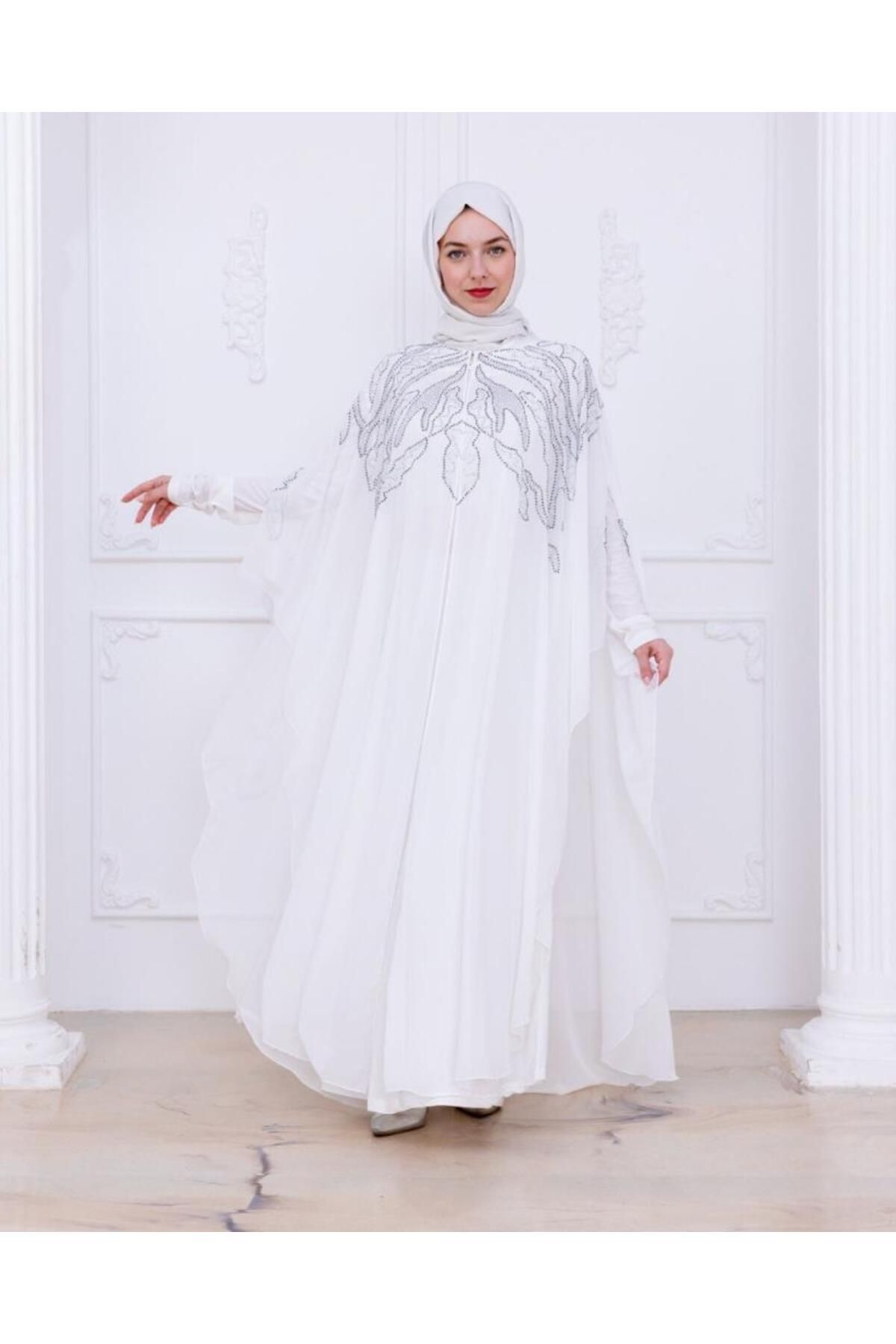 Tebrikler tekstil kadın şık 2 parçalı kaftan model 4467