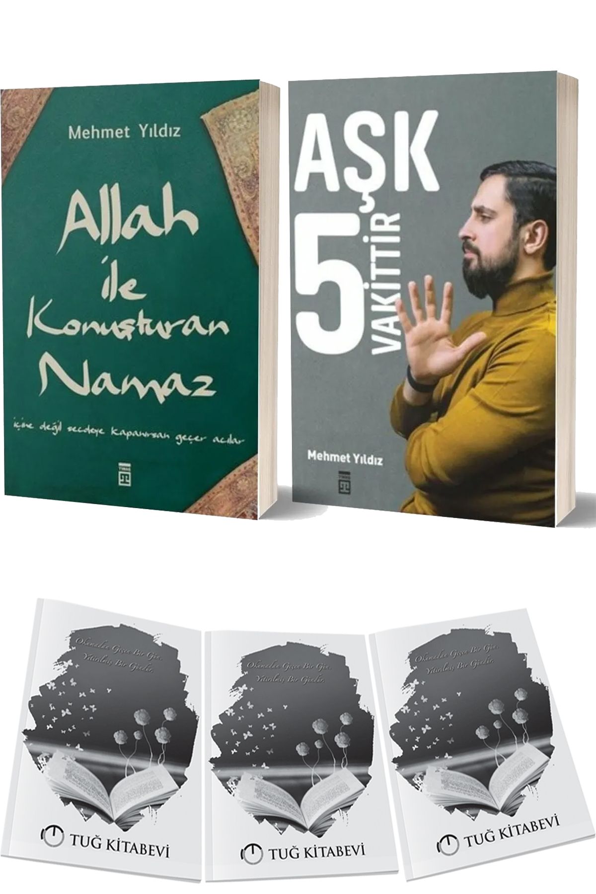 Timaş Yayınları Allah ile Konuşturan Namaz ve Aşk 5 Vakittir 2li Set Mehmet Yıldız + Hediyeli