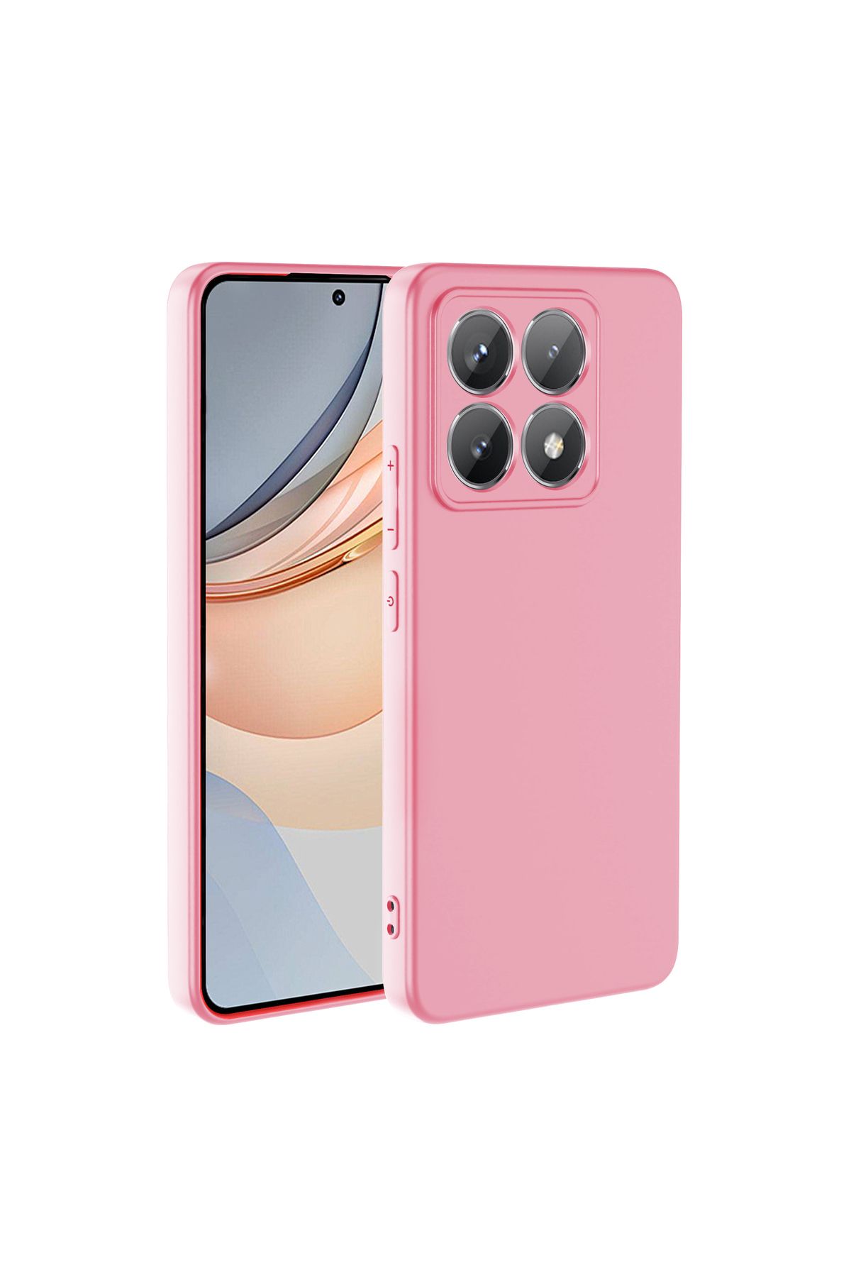 Nevarium Xiaomi 14T Kılıf Lansman İçi Kadife Kamera Korumalı Mara Silikon Kılıf - Pembe