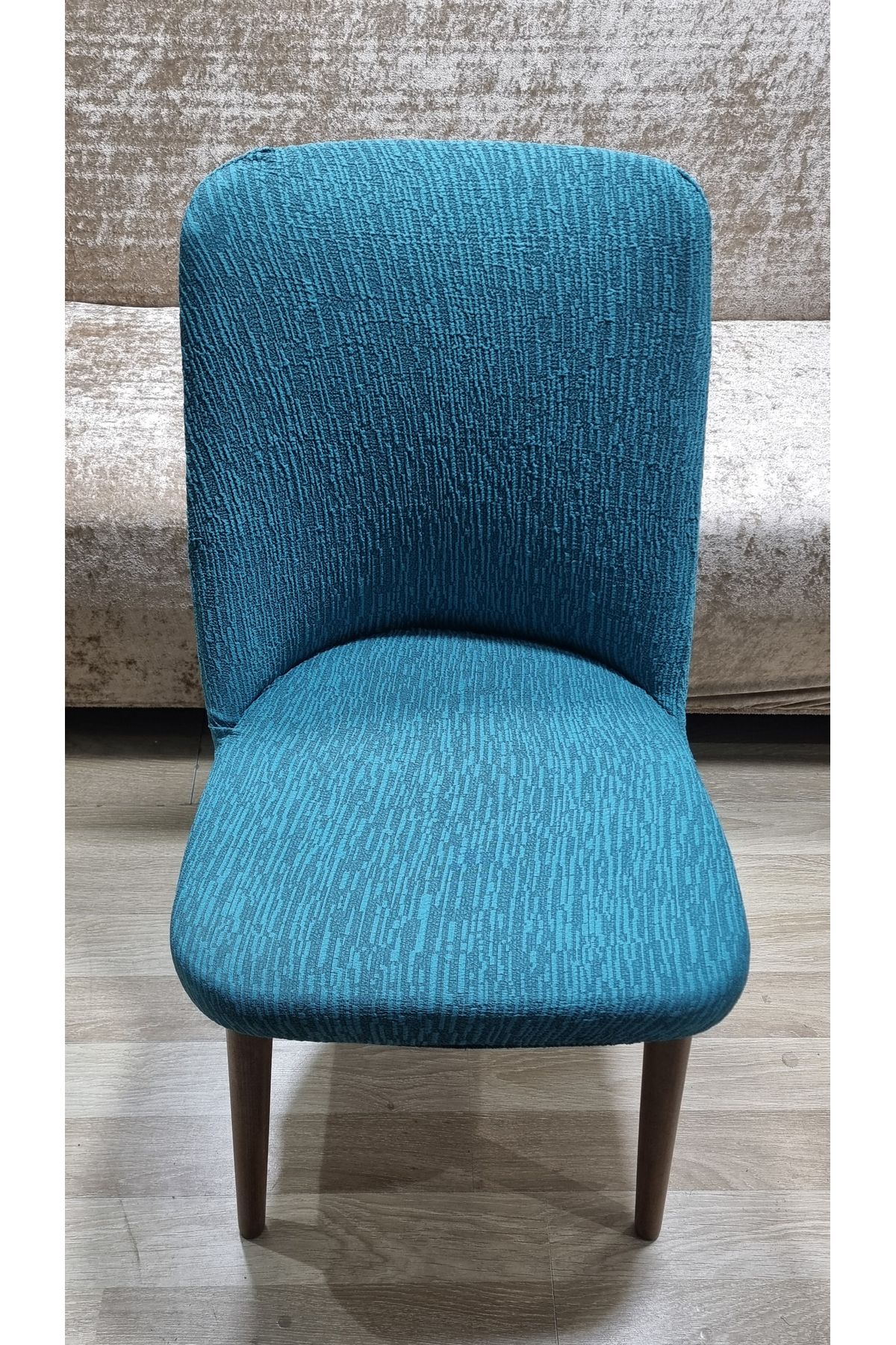 Rişte Home 8 li A Kalite Jakarli Ağaç Desen Yüksek Kaliteli Esnek Lastikli Oval Sandalye Kılıfı 8 Adet
