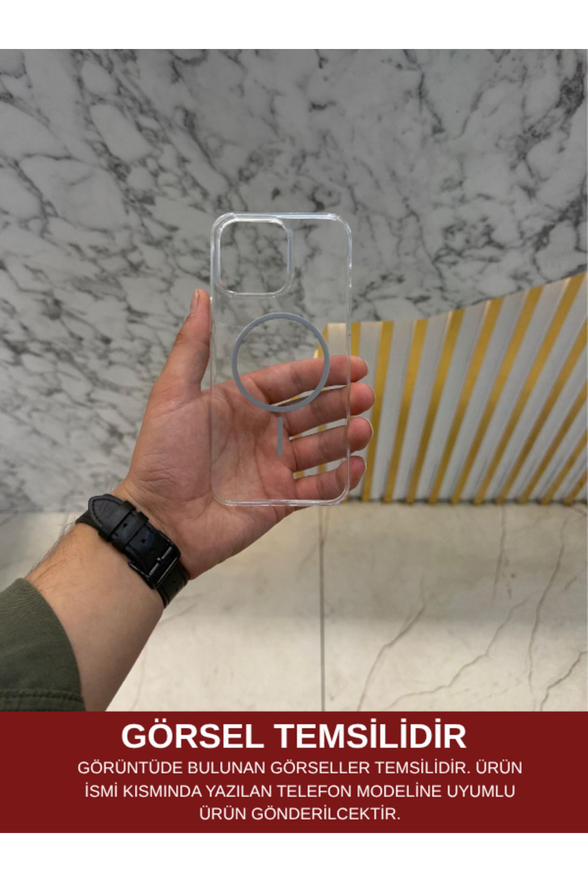 DUBİGOLD İPHONE 13 UYUMLU MAGSAFE ÖZELLİKLİ SERT ŞEFFAF SARARMAZ MİKA KILIF