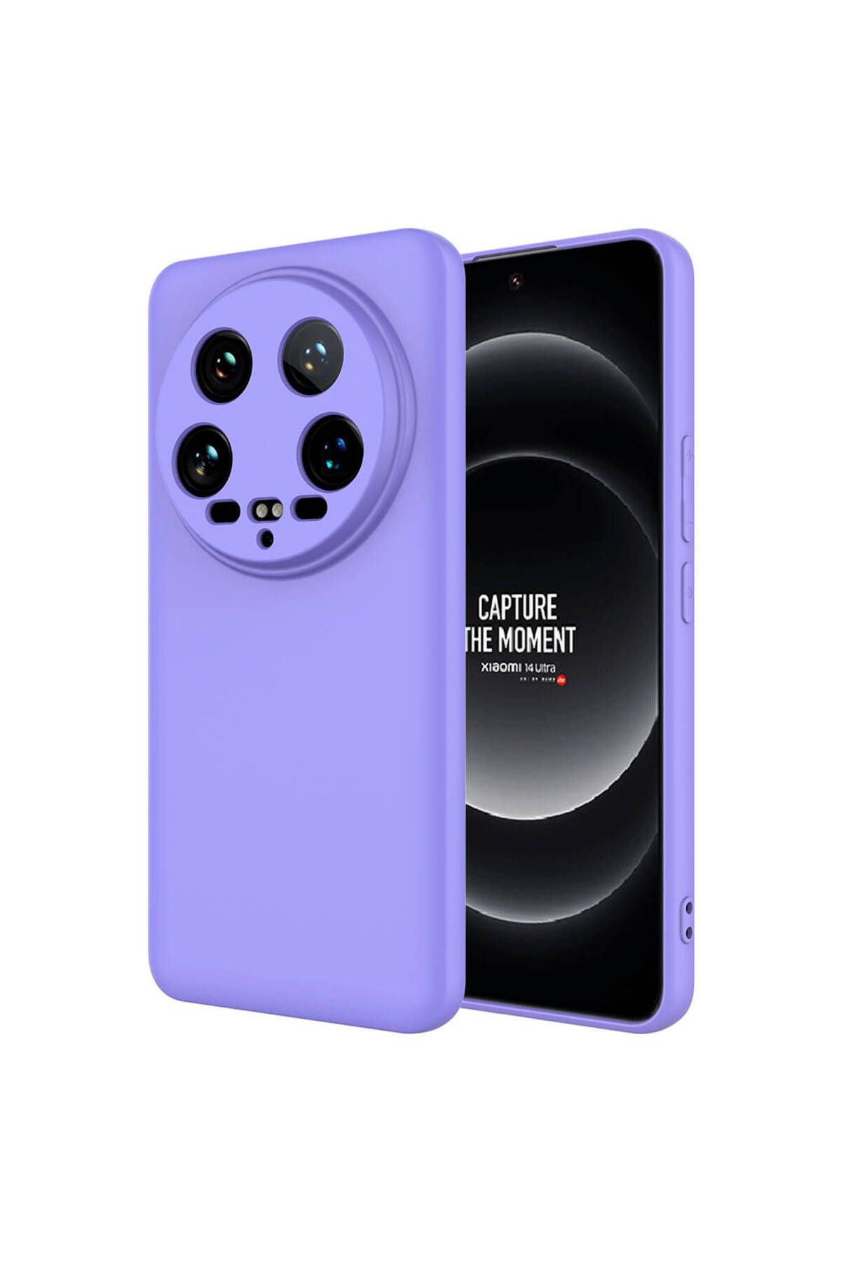Nevarium Mi 14 Ultra Kılıf Lansman İçi Kadife Kamera Korumalı Mara Silikon Kılıf - Lila