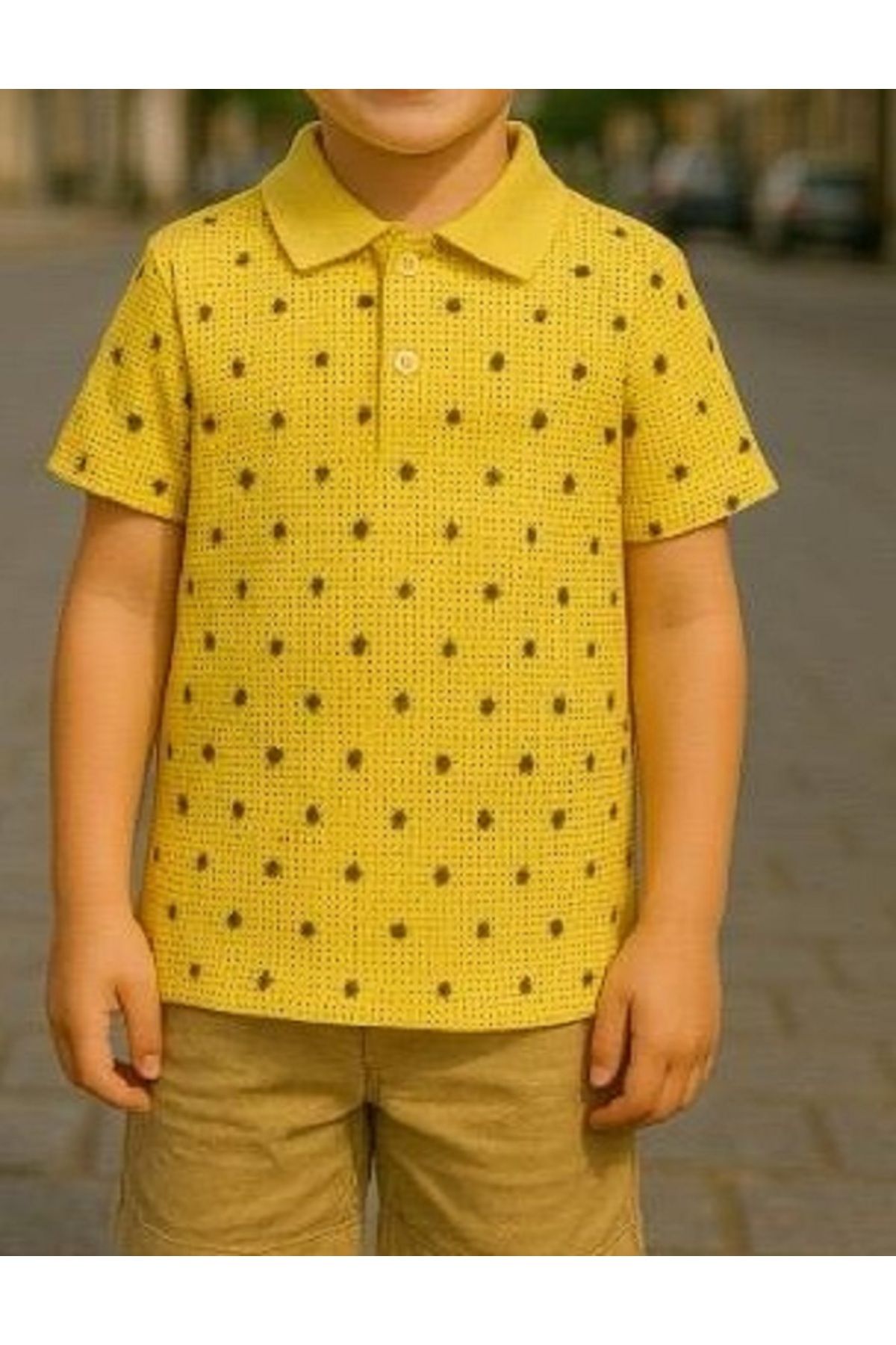 neocotton Erkek Çocuk Polo Yaka Pamuklu Desenli Tişört (Garson Boy)
