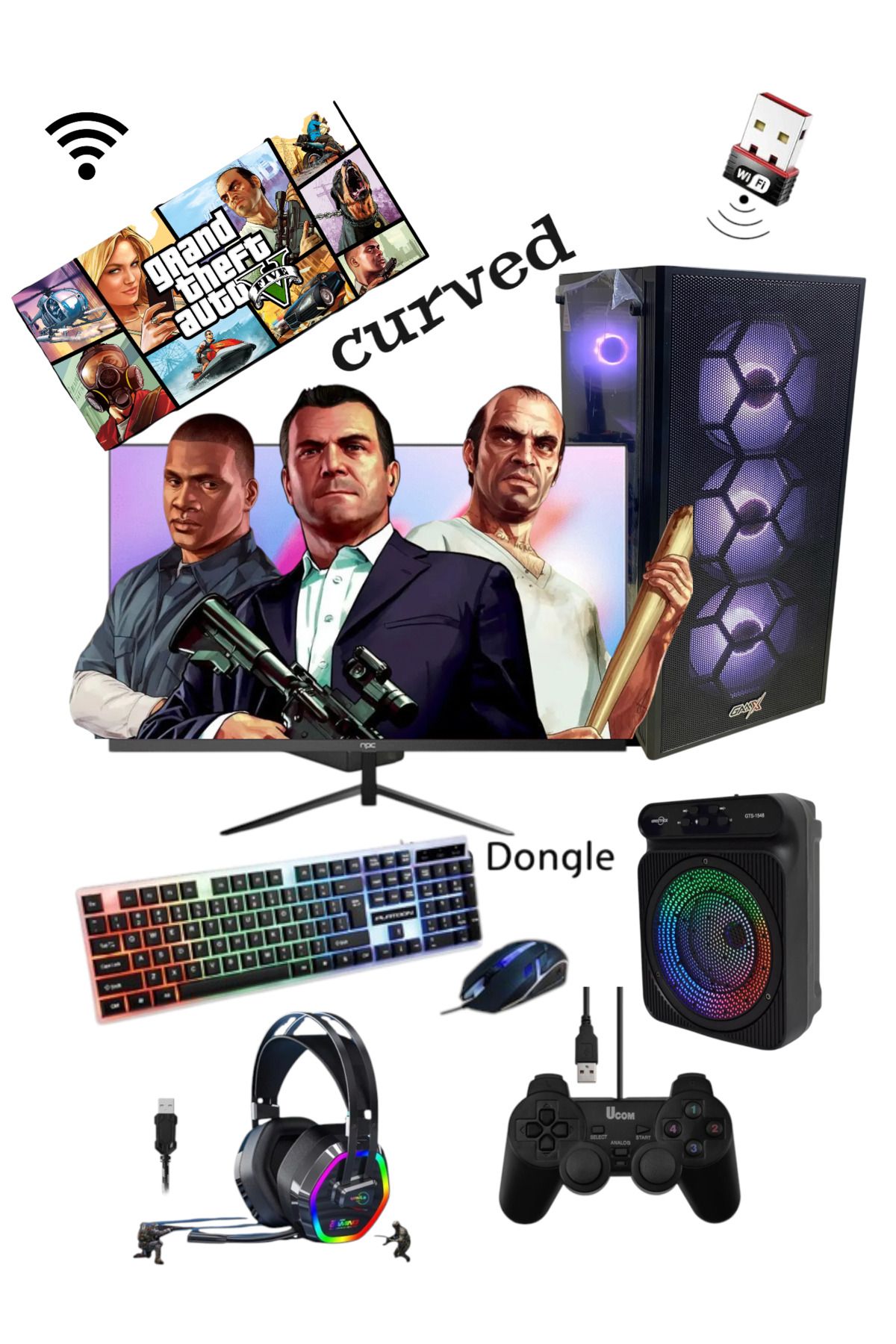 artıpc I5 9400f 32gb Ram 500gb Hdd,256gb Ssd,rx580,24" Uyumlu