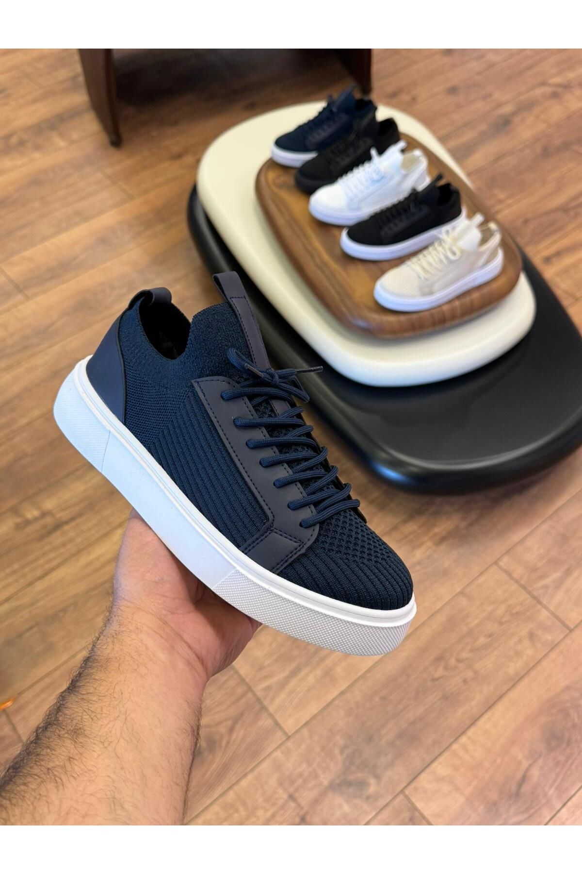 Paulo 4225 LACİ - BEYAZ TABAN TRİKO ERKEK SNEAKERS - ERKEK SPOR AYAKKABI