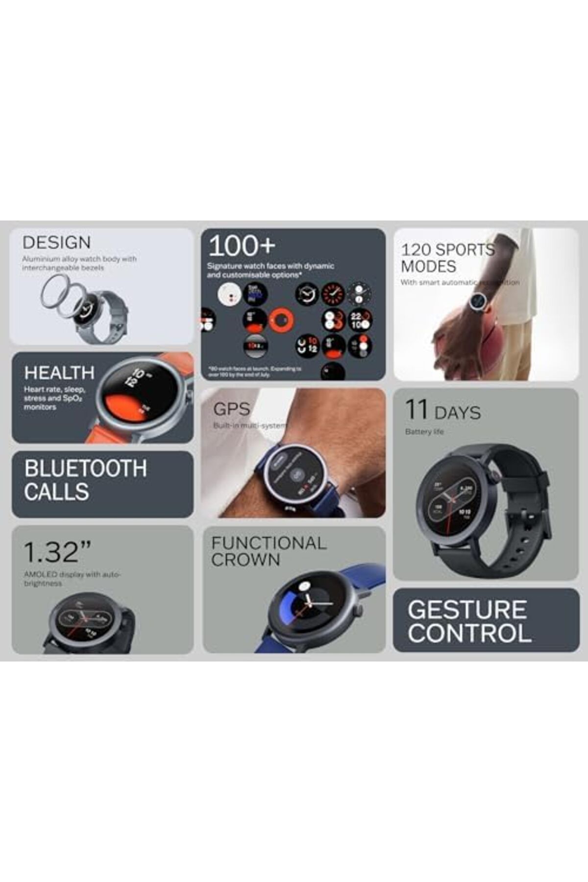 cmf by NOTHING-Watch Pro 2, 1.32" AMOLED Display, Built-in multi-system GPS, 120 Sports Modes, Smart 6