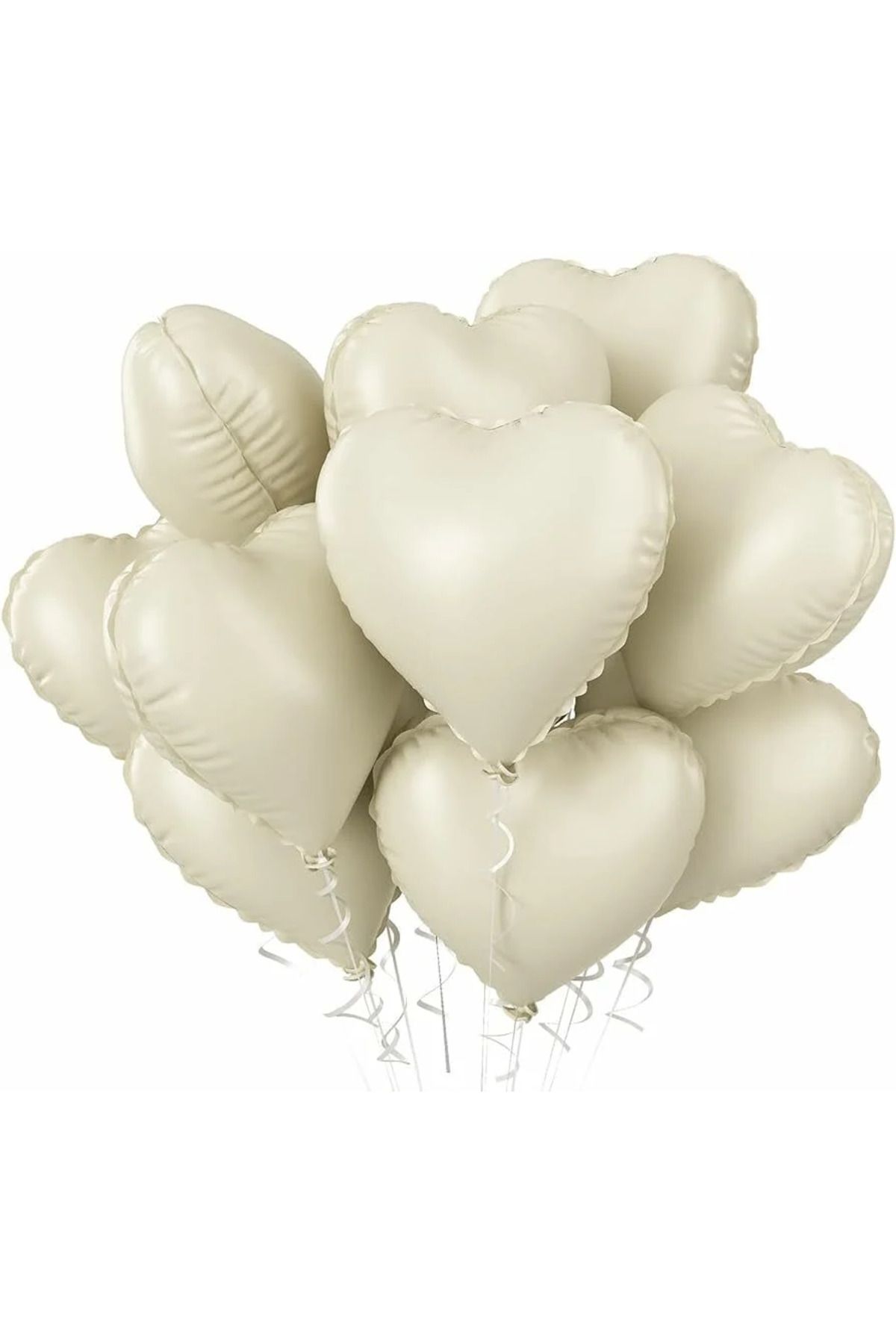 tedaks 5 Adet 18 inç 45 Cm Retro Kalp Folyo Balon Krem