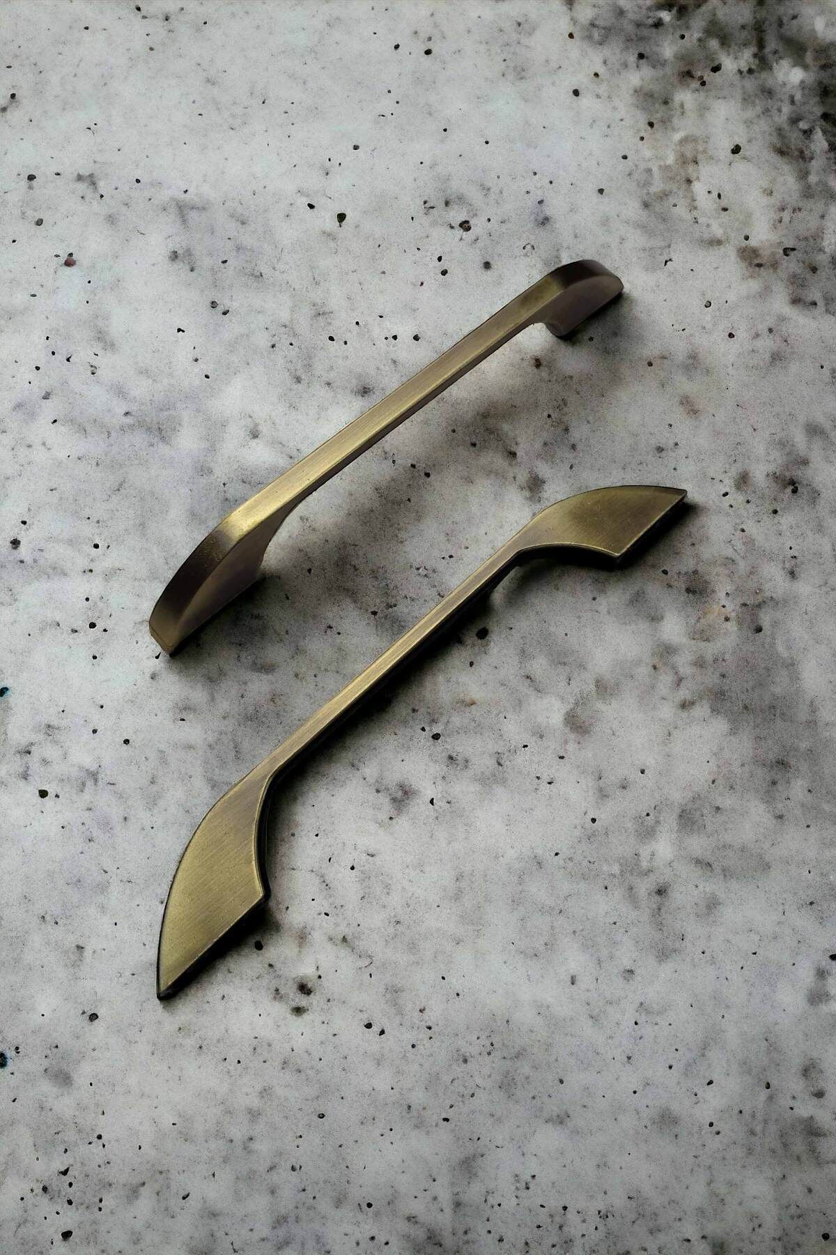 Dizaynhouse 160 mm Antik Sarı Zebra Model Zarif Dolap Kulpu, Eskitme Metal Dolap ve Çekmece Kulpu