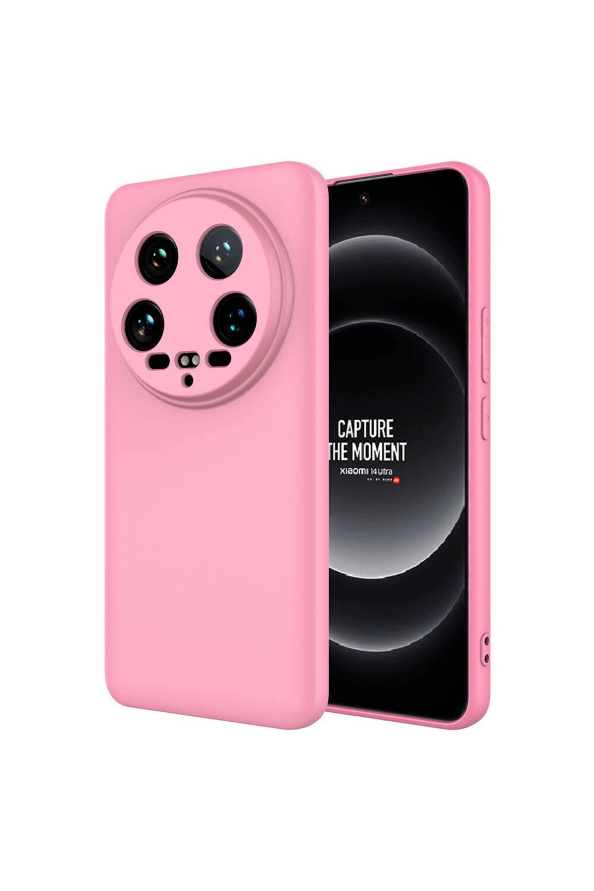 Nevarium Mi 14 Ultra Kılıf Lansman İçi Kadife Kamera Korumalı Mara Silikon Kılıf - Pembe