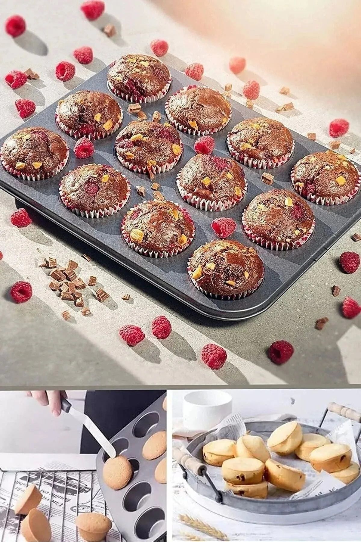 afifehome 12’li Muffin Kek Kalıbı – Dayanıklı, Çok Amaçlı Fırın Kalıbı