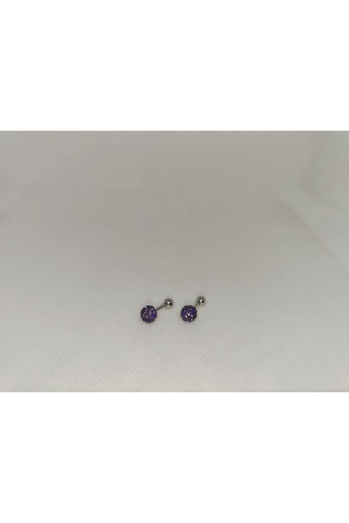 Store 316l Mor Taşlı Paslanmaz Çelik Piercing
