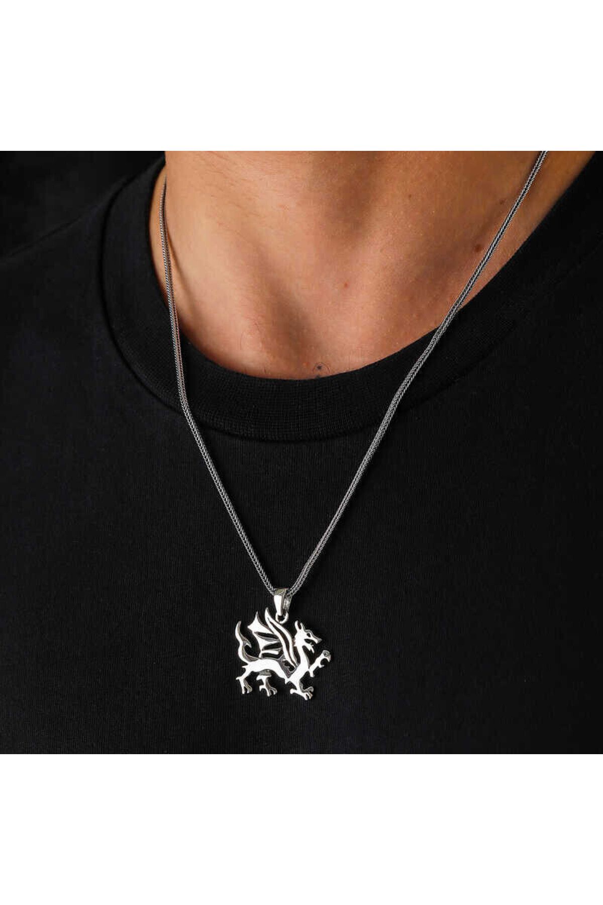 shop Ejderha 925 Ayar Gümüş Erkek Kolye