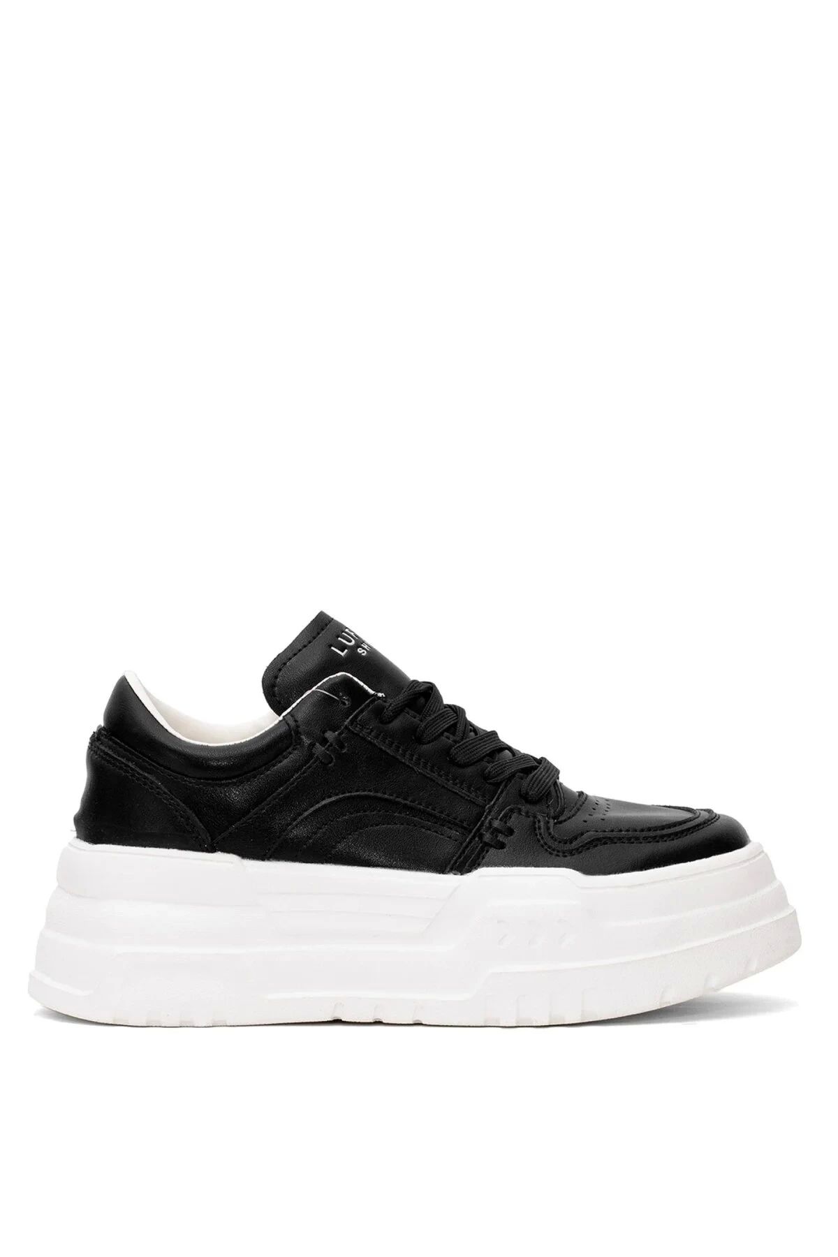 Lufian Darla Kadın Hakiki Deri Klasik Sneaker Siyah 121230020