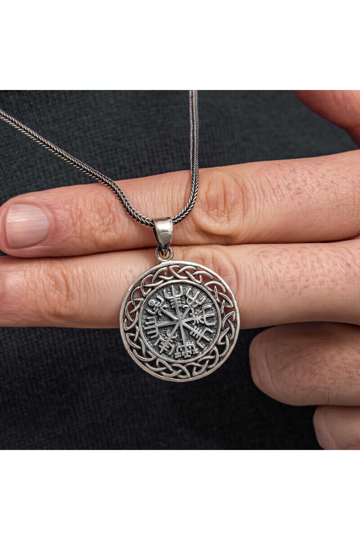 shop Viking Pusula 925 Ayar Gümüş Erkek kolye