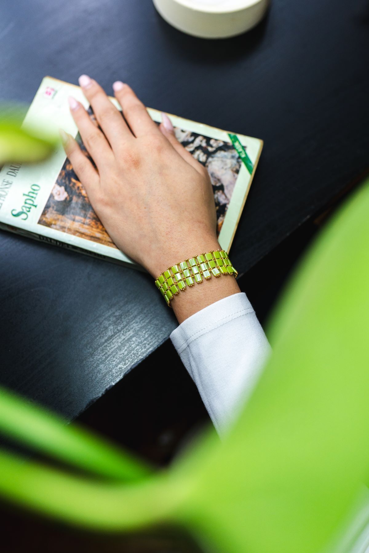 iz jewelry YEŞİL MİYUKİ TİLA BONCUKLU GÜMÜŞ BİLEKLİK