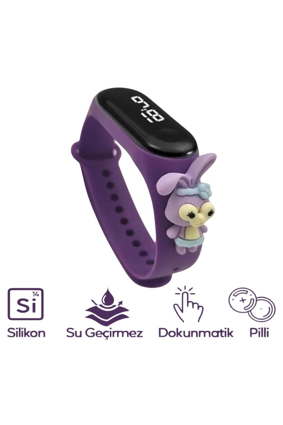 teknotrust Dokunmatik Akıllı Çocuk Saati Led Su Geçirmez Silikon Süper Kahraman Figür Stella Tavşan