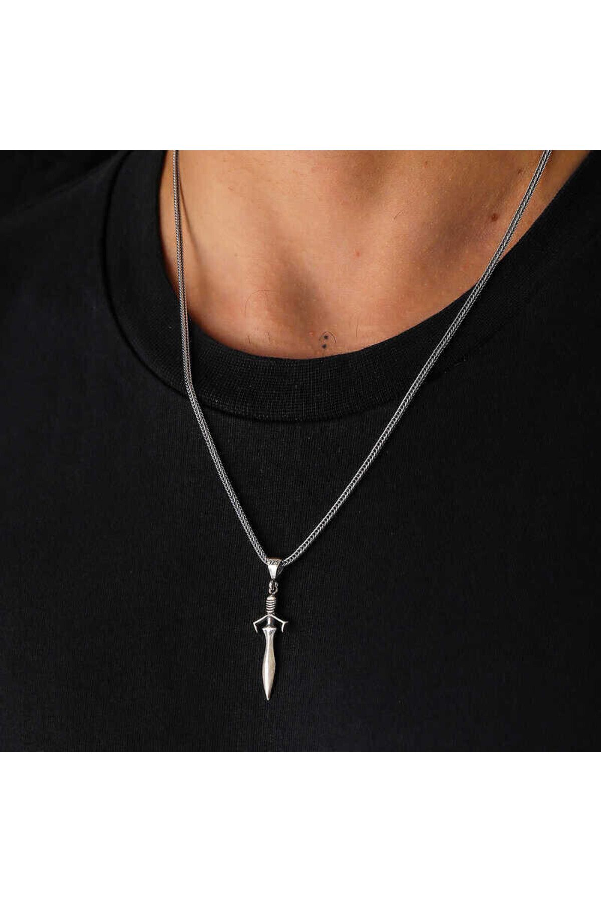 shop 925 Ayar Gümüş Erkek Kolye