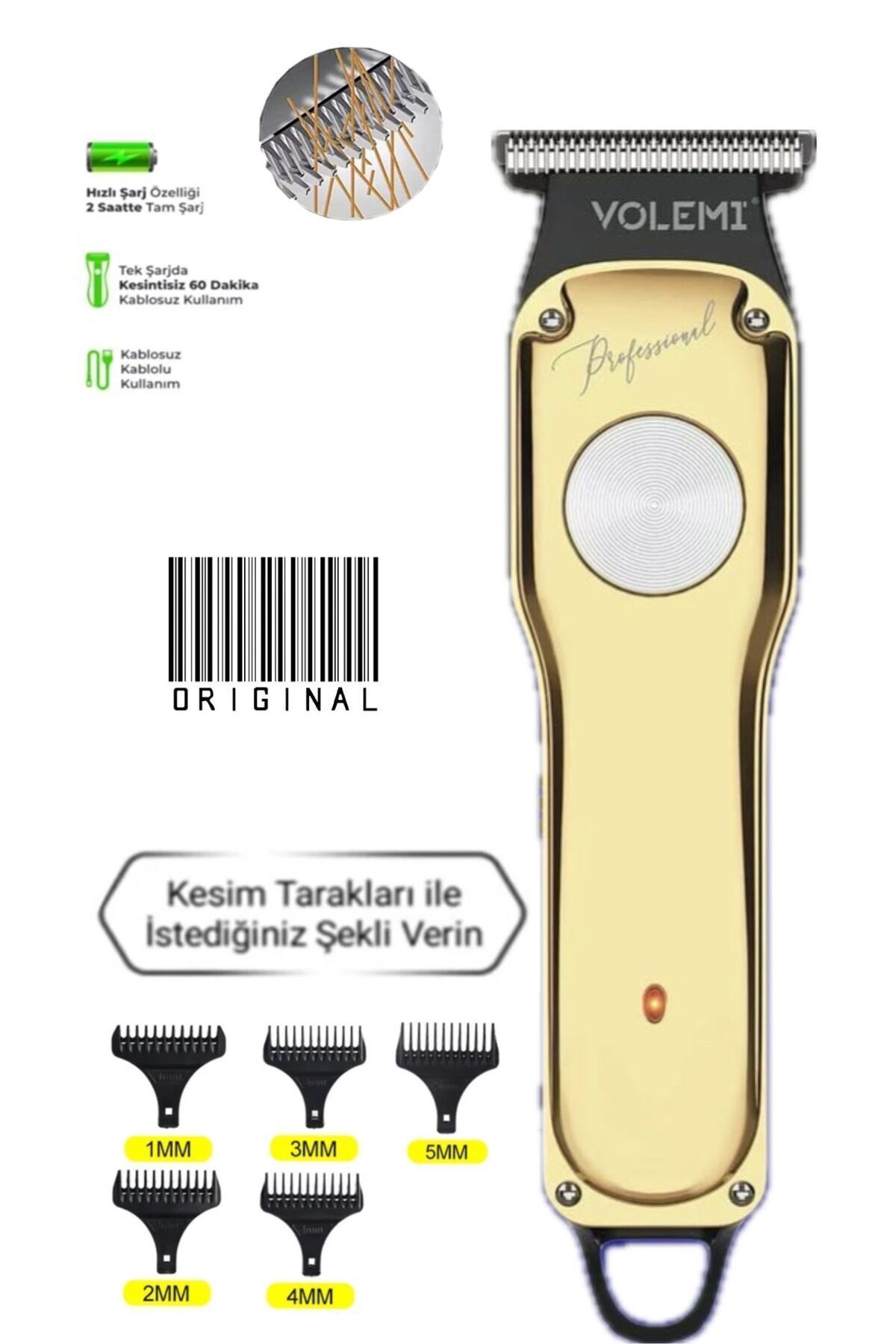 Fixport Profesyonel Usb Şarjlı Berber Tıraş Makinesi Saç Sakal Tıraş Makinası Erkek Bakım Seti 85