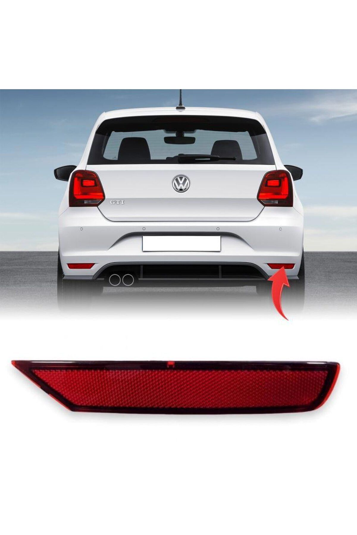 SabayOtomotiv POLO GTİ SAĞ(YOLCU) TAMPON REFLEKTÖRÜ 2010-2011-2012-2013-2014-2015-2016-2017 6R0945106D