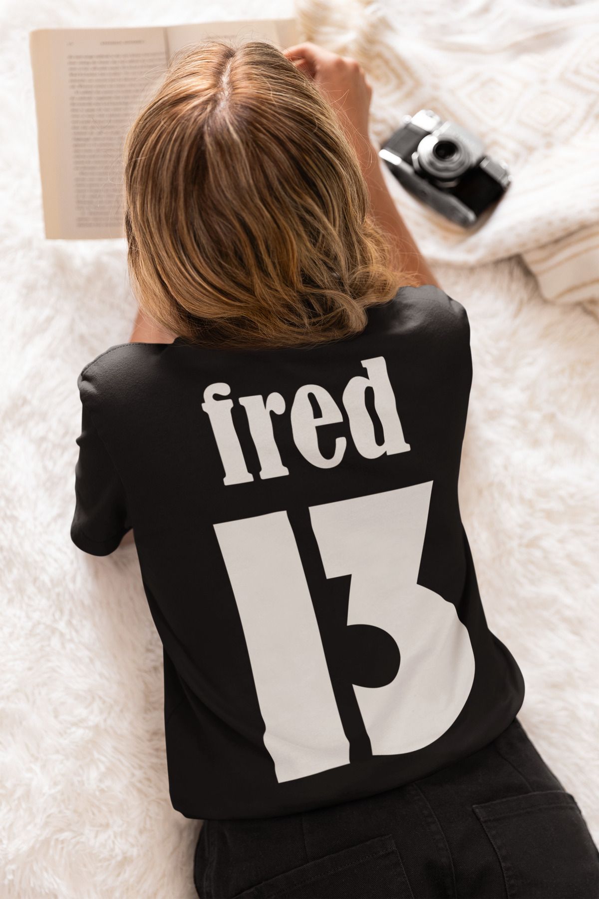 Biy Store Fred sırt forma baskılı unisex kadın erkek kısa kollu tişört t-shirt