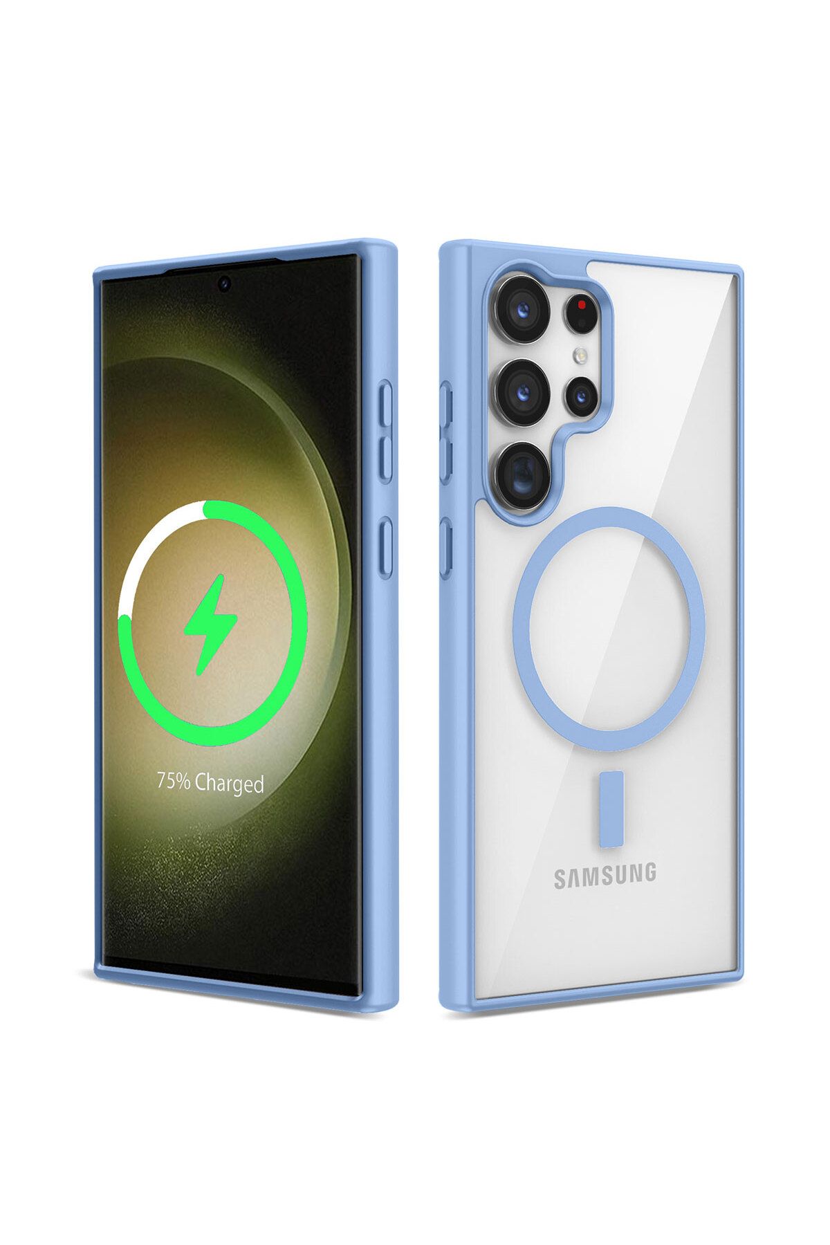 batuteknoloji Galaxy S23 Ultra Kılıf M-safe Wireless Şarj Özellikli Silikon Zore Ege Kapak