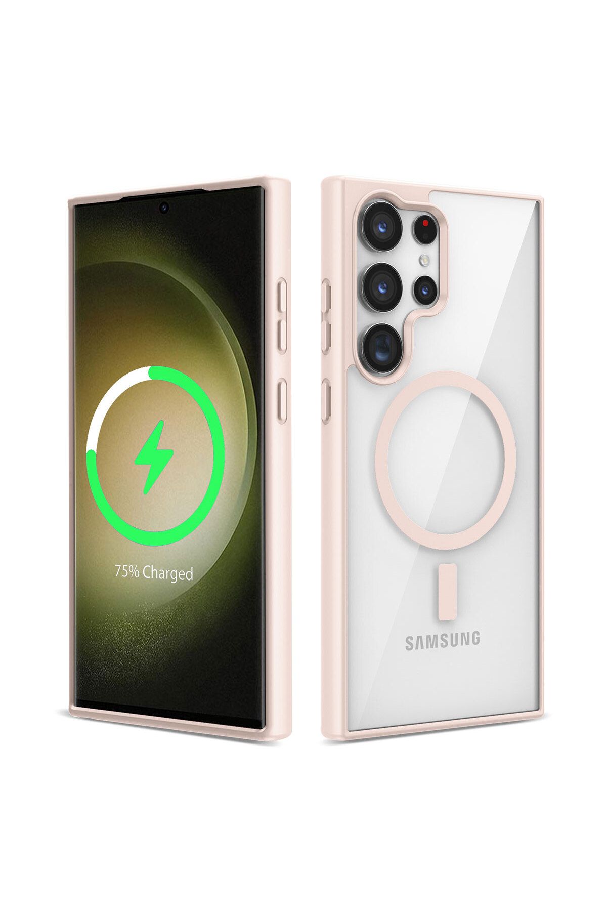 batuteknoloji Galaxy S23 Ultra Kılıf M-safe Wireless Şarj Özellikli Silikon Zore Ege Kapak