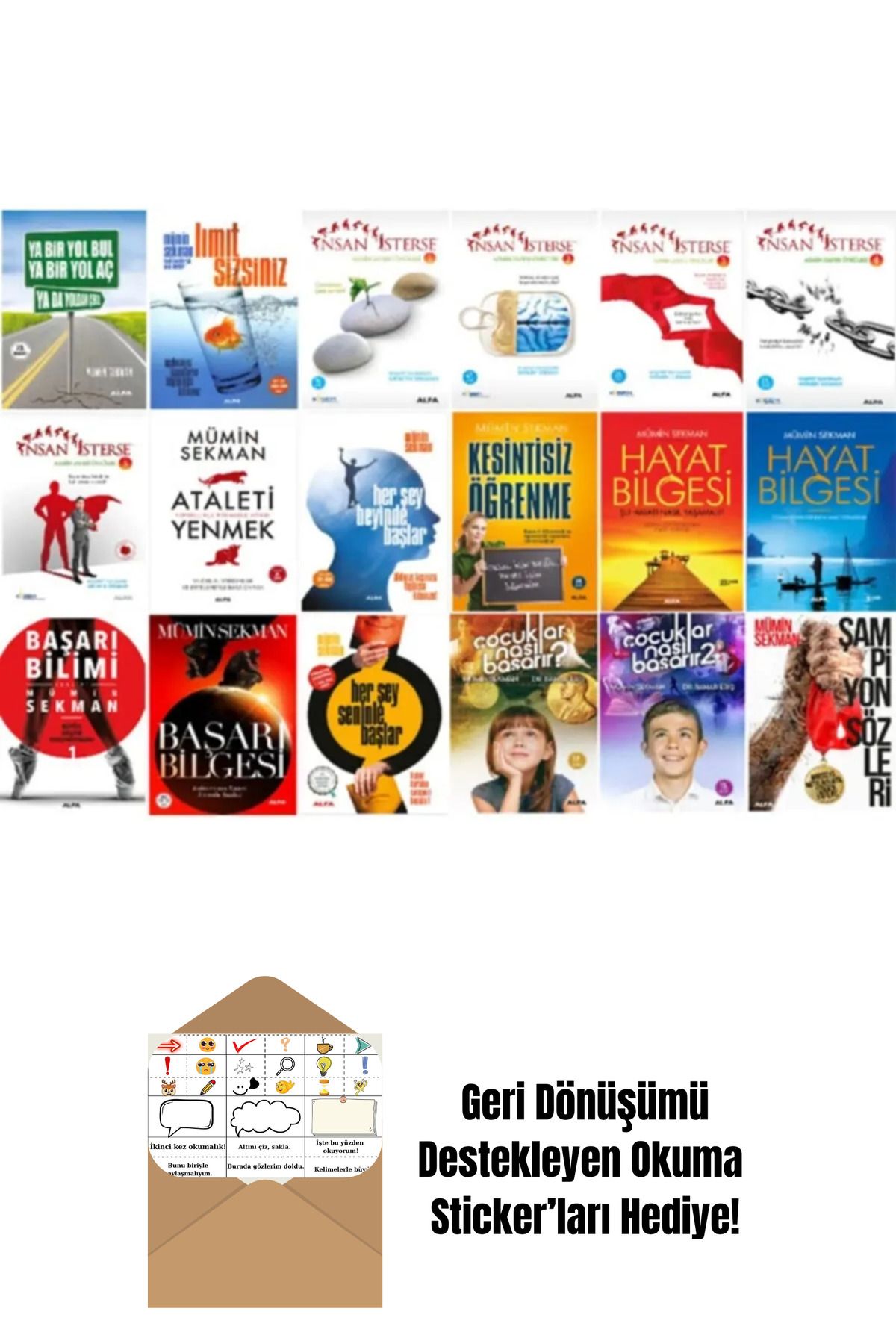 Alfa Yayınları Mümin Sekman 18 Kitap Kişisel Gelişim Seti + Okuma Sticker'ları