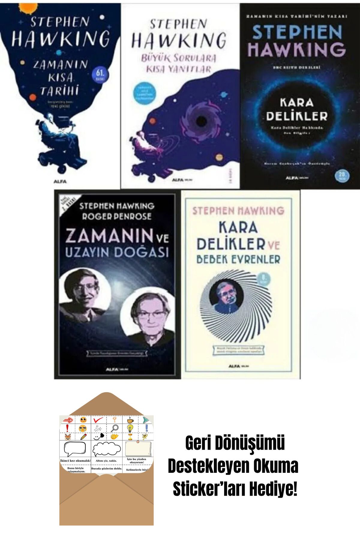 Alfa Yayınları Stephen Hawking 5 Kitap Set Büyük Sorulara Kısa Yanıtlar