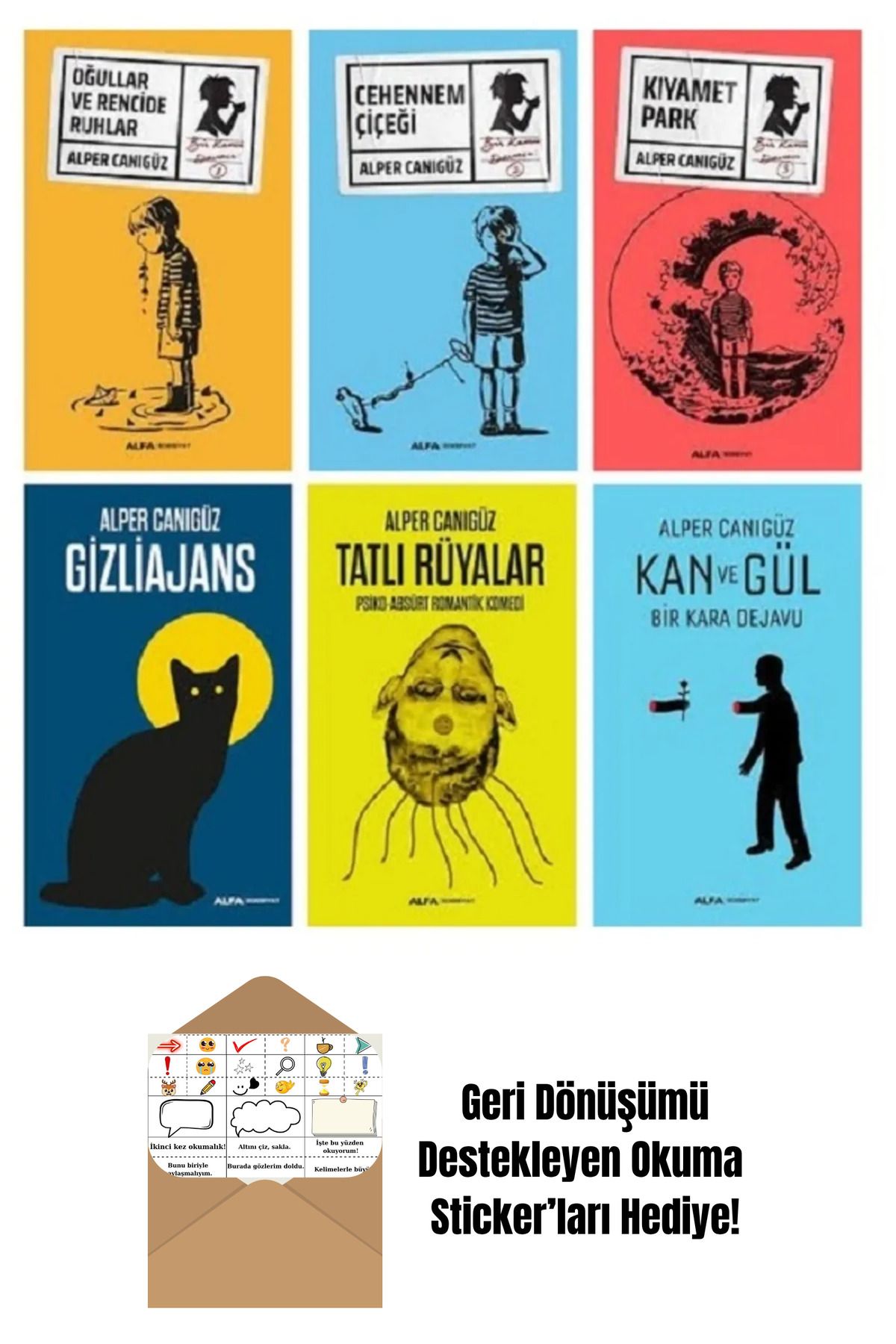 Alfa Yayınları Alper Canıgüz Tüm Kitapları 6 Kitap Set / Oğular Ve Rencide Ruhlar + Okuma Sticker'ları