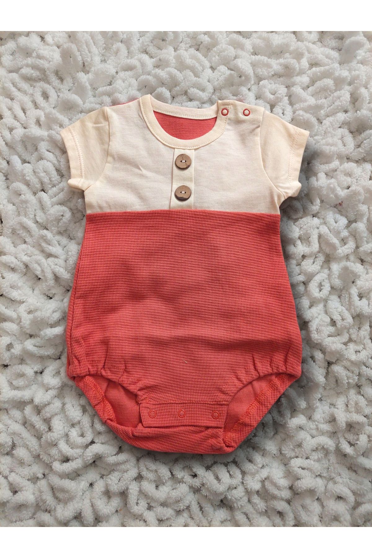 ANEMOM KİDS bebek %100 pamuklu gofre kumaş unisex romber
