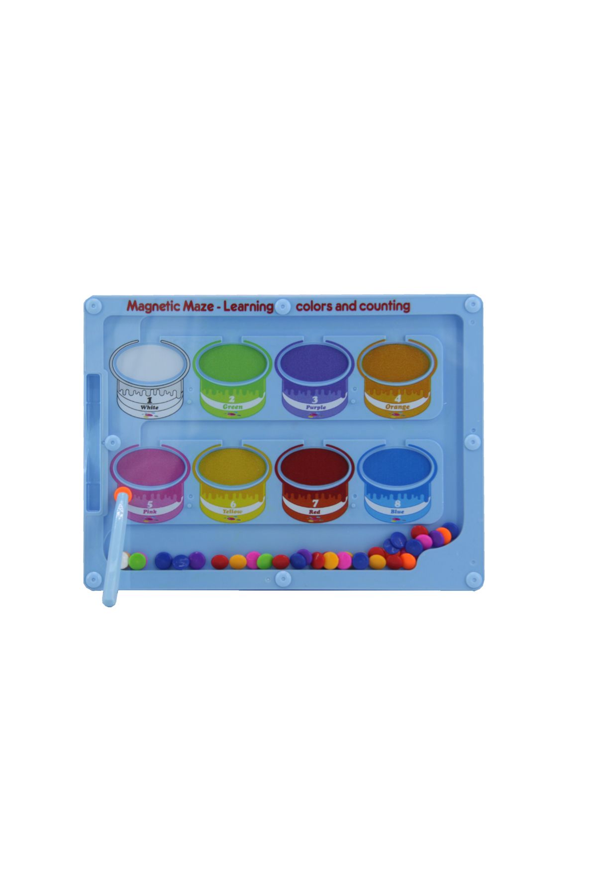 ToyznKidz Manyetik Renk Sıralama Kalemli Boncuk Labirent Tablet